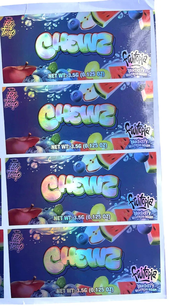 Push Pop Chewz Fruitopia 3.5g Container Holographic sticker Ring Pop - Black Unicorn Hub