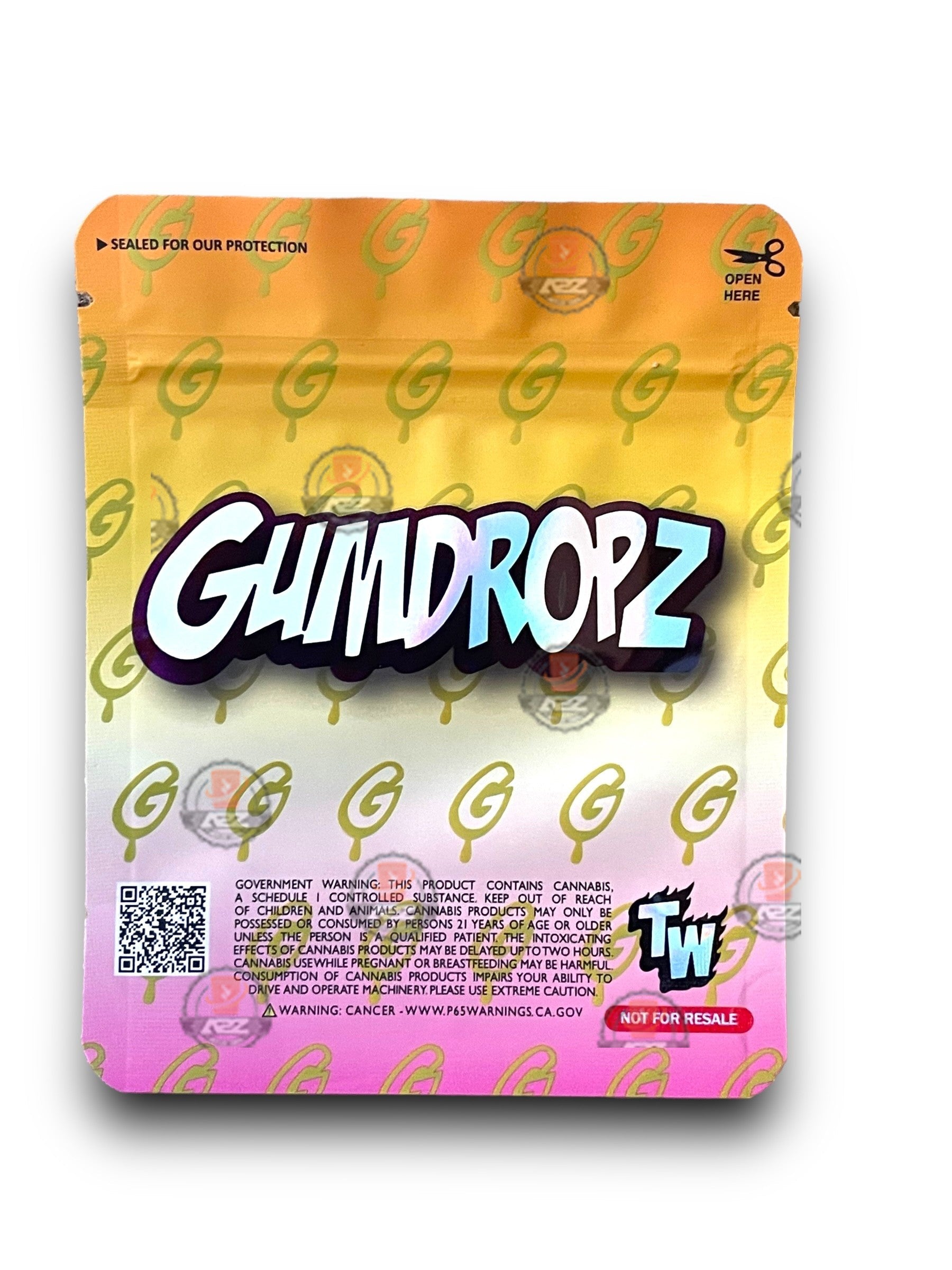 Gumdropz Gummy Bears 3.5G Mylar Bags Holographic