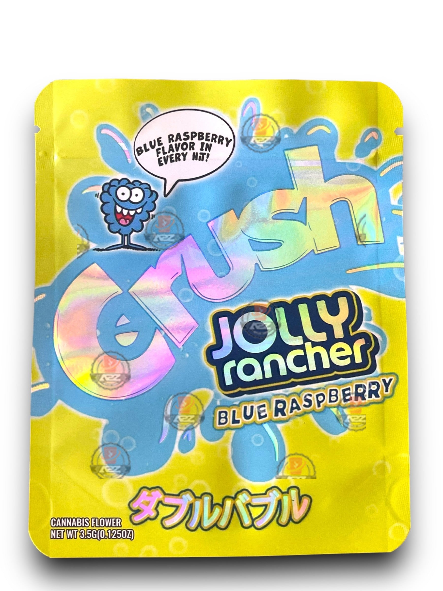 Crush Jolly Rancher Blue Raspberry 3.5G Mylar Bags Holographic Mylar Packaging