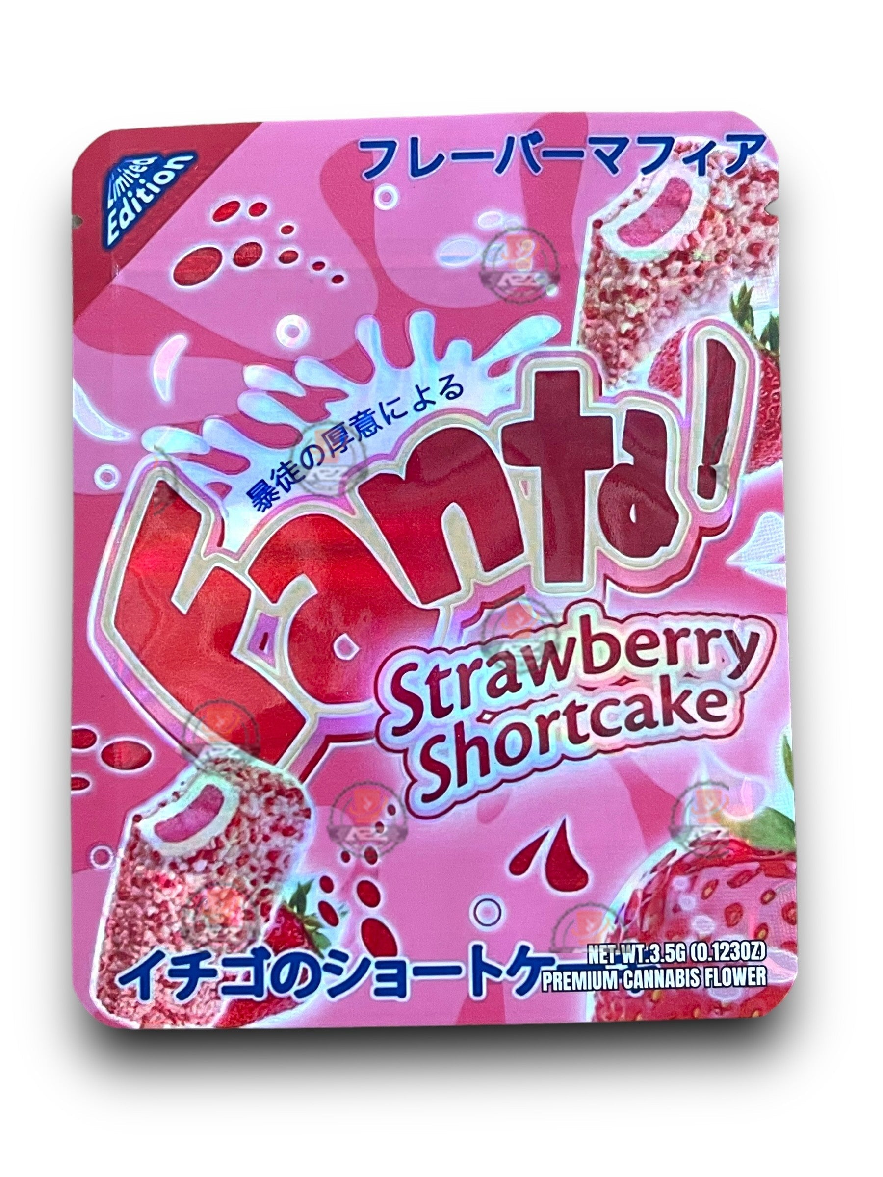 Fanta Strawberry Shortcake 3.5G Mylar Bags Holographic