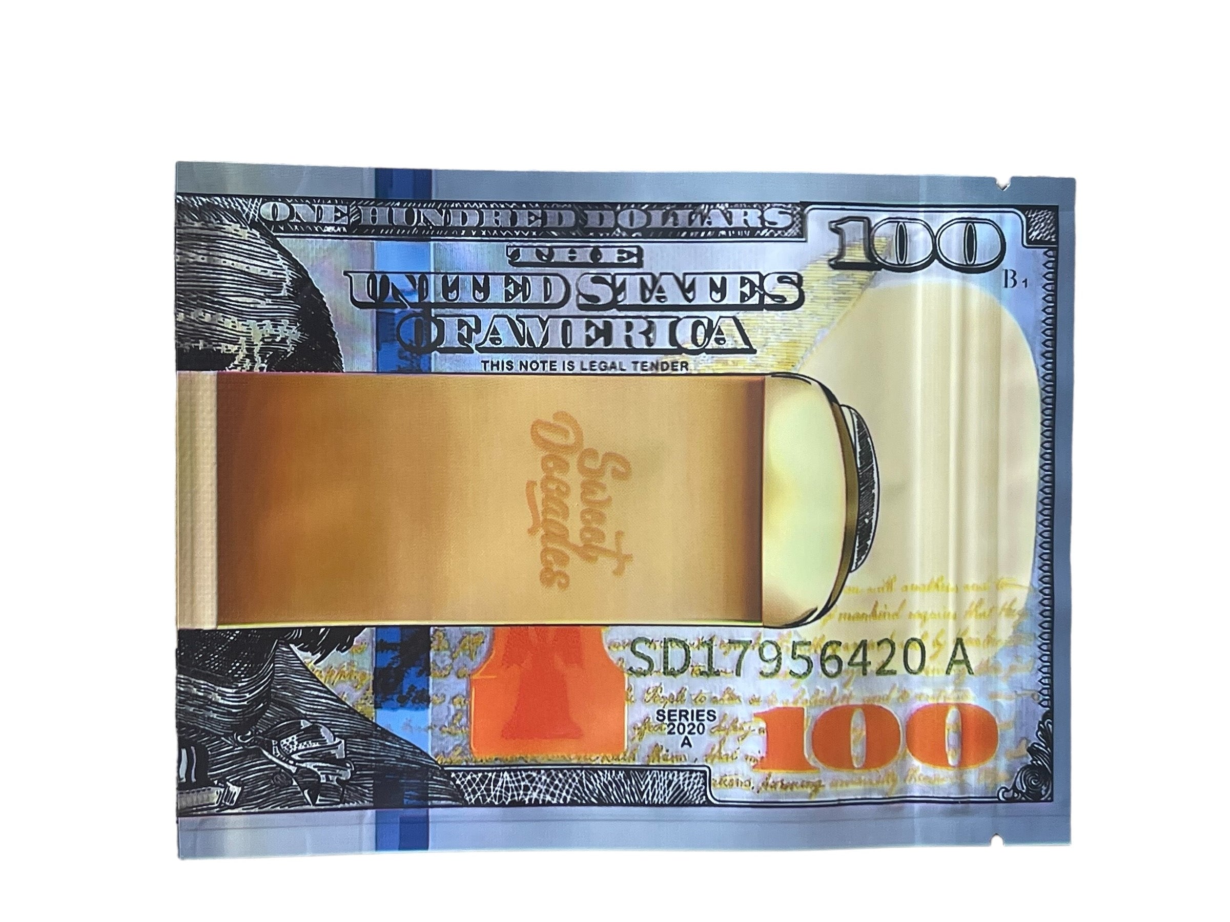 The United States of America 3.5G Mylar Bag - $100 US Dollar With Window