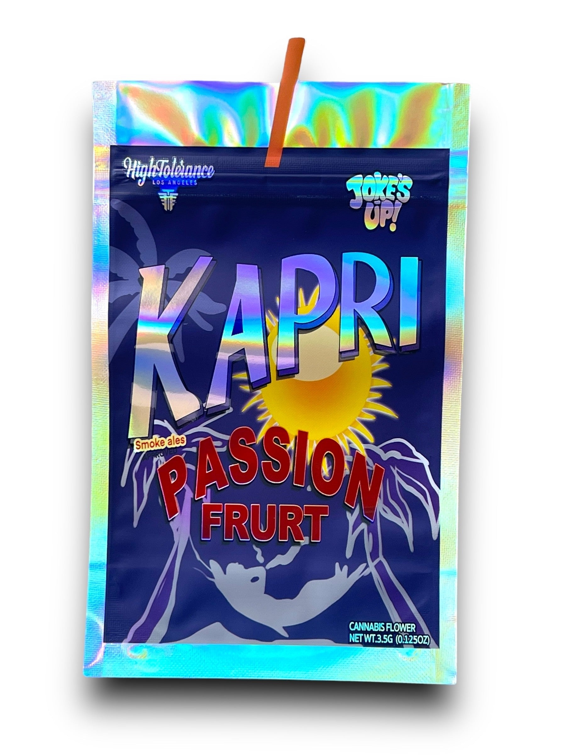 Kapri Passion Fruit 3.5G Mylar Bags Holographic High Tolerance Jokes UP