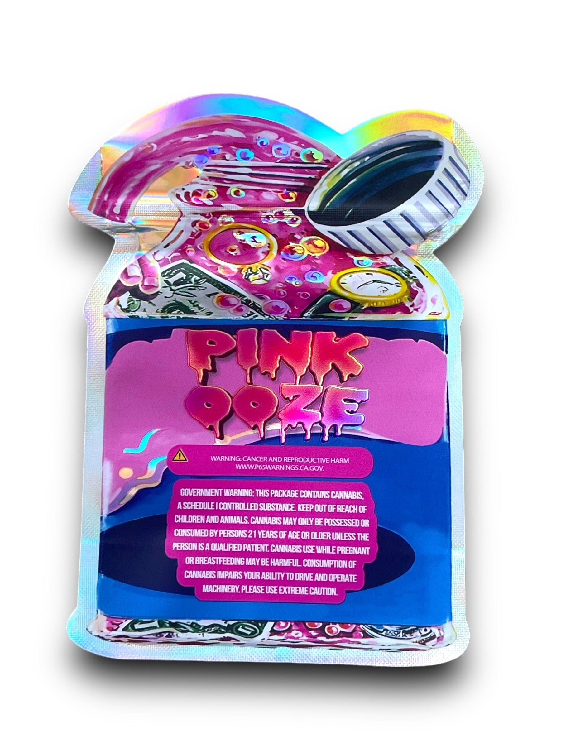 Pink Ooze Lemonade Lato POP 3.5G Mylar Bags Holographic