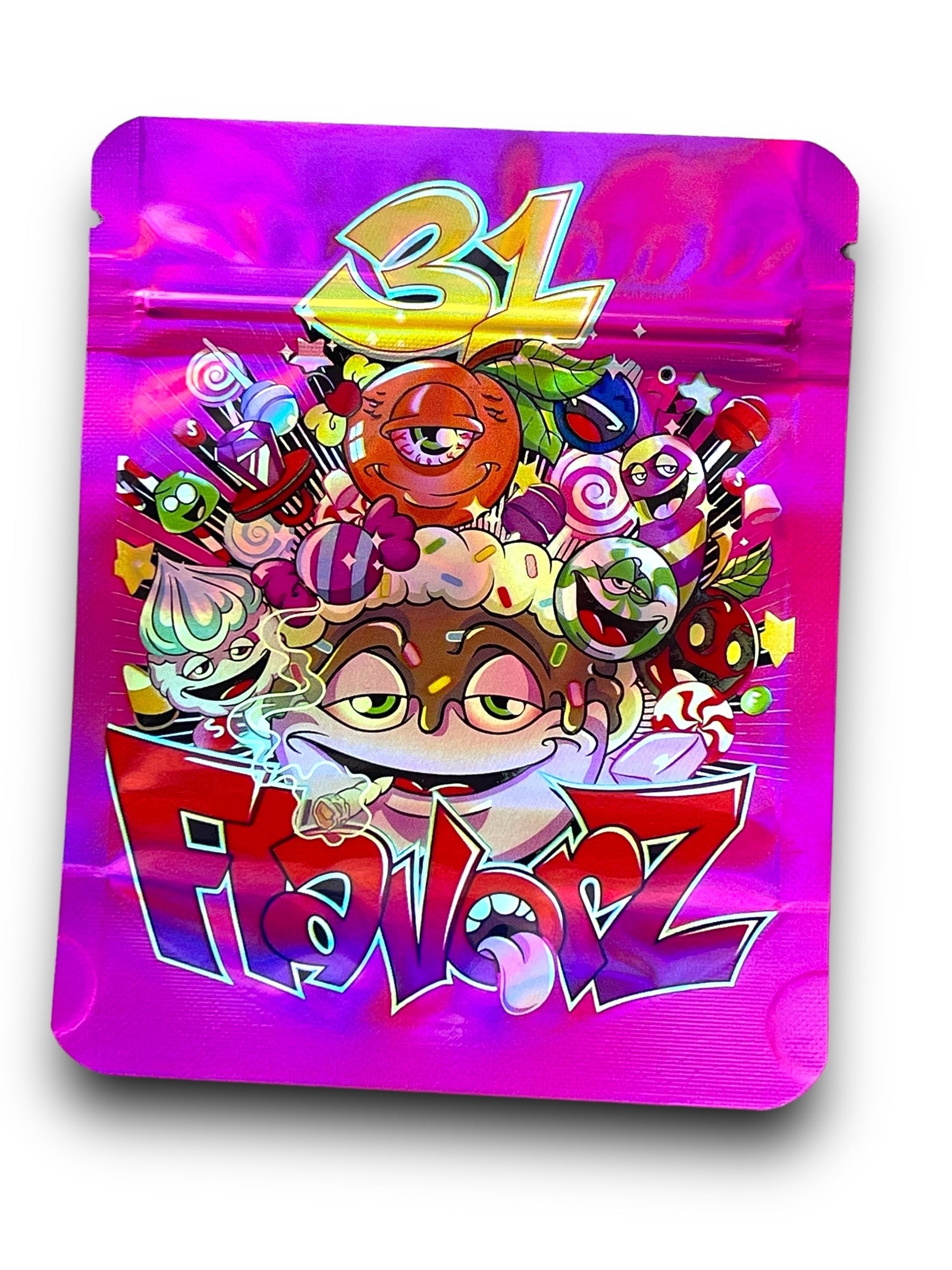 31 Flavors 3.5G Mylar Bags Holographic Mylar Packaging