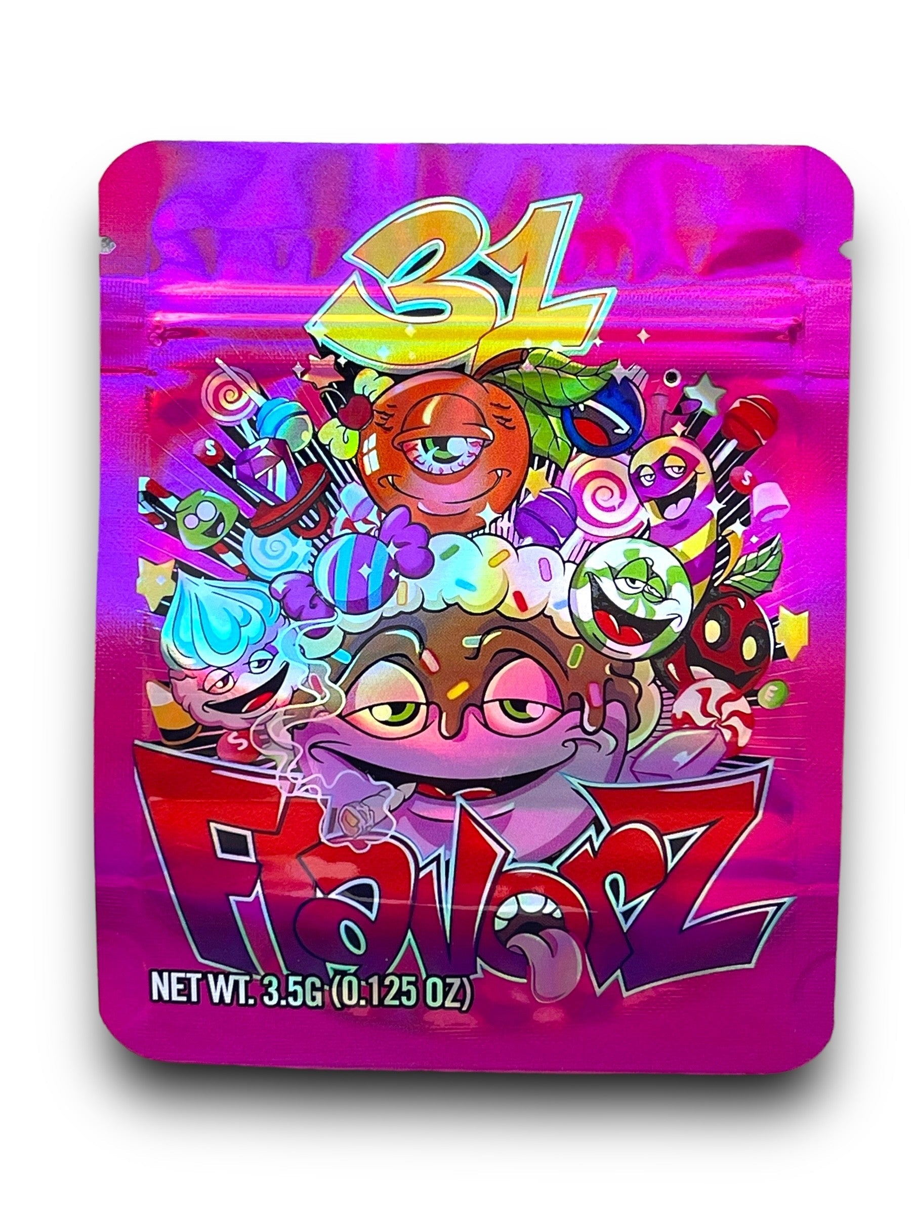 31 Flavors 3.5G Mylar Bags Holographic Mylar Packaging