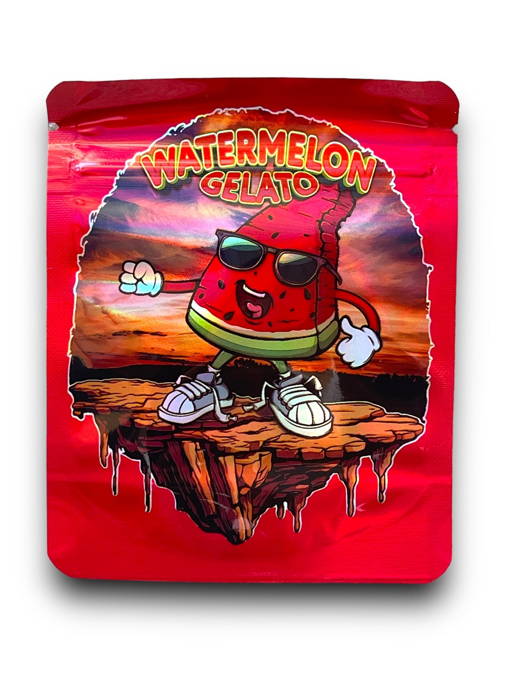 Watermelon Gelato 3.5G Mylar Bags Holographic Mylar Packaging