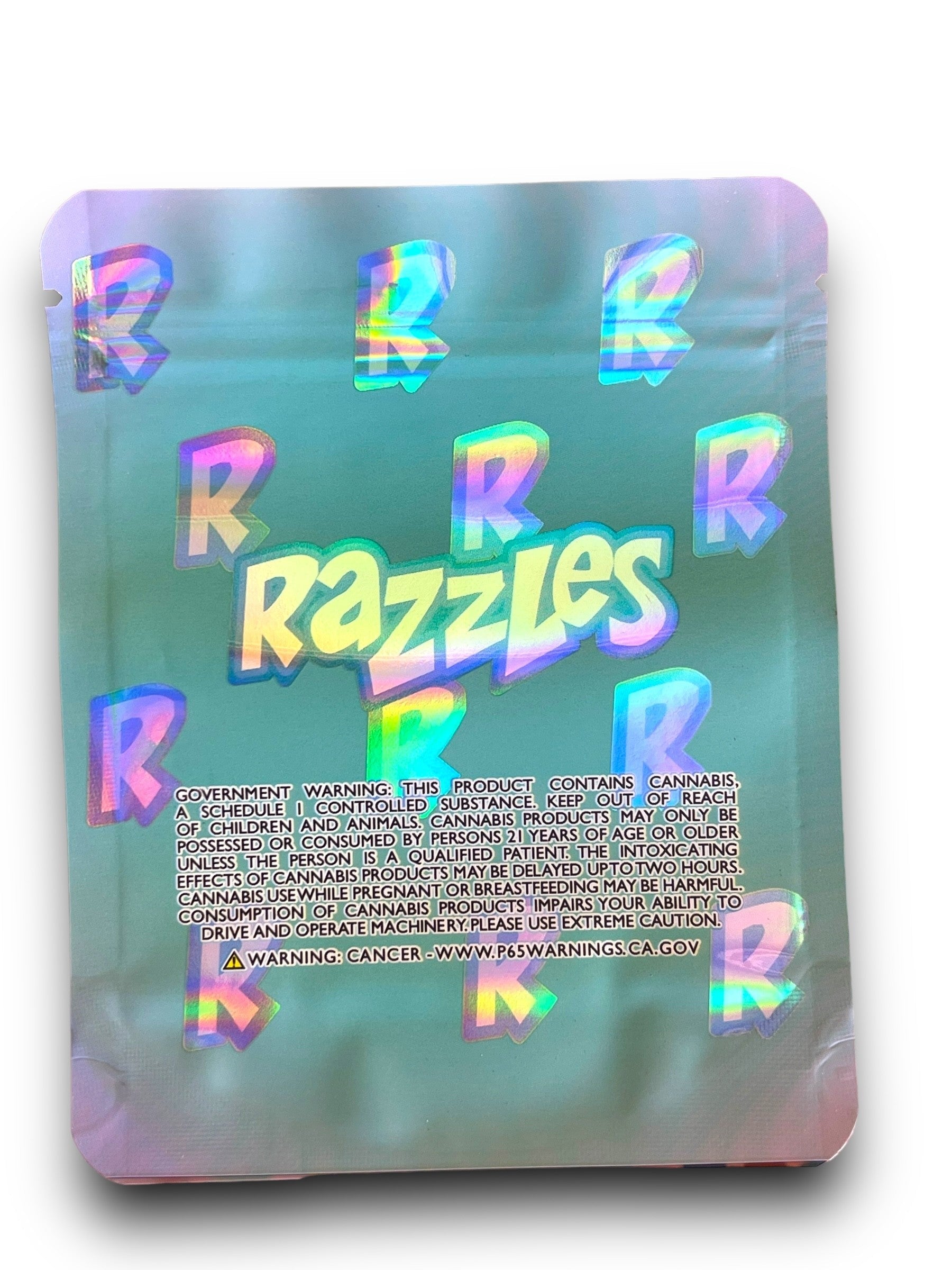 Razzles Nerds Cupcakes 3.5G Mylar Bags Holographic Mylar Packaging