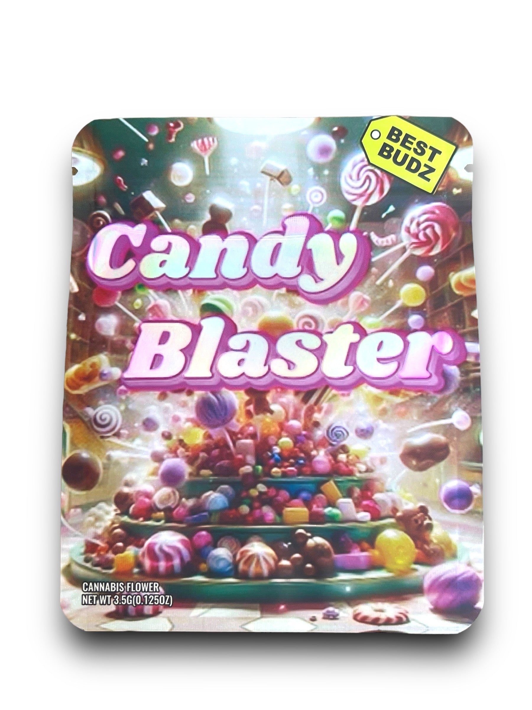 Best Budz Candy Blaster Mylar Bags with Boxes 3.5g Box Packaging Holographic