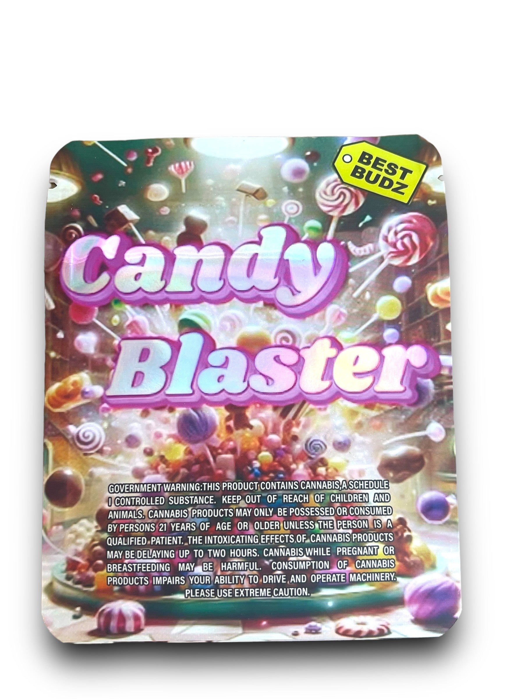 Best Budz Candy Blaster 3.5G Mylar Bags Holographic Mylar Packaging