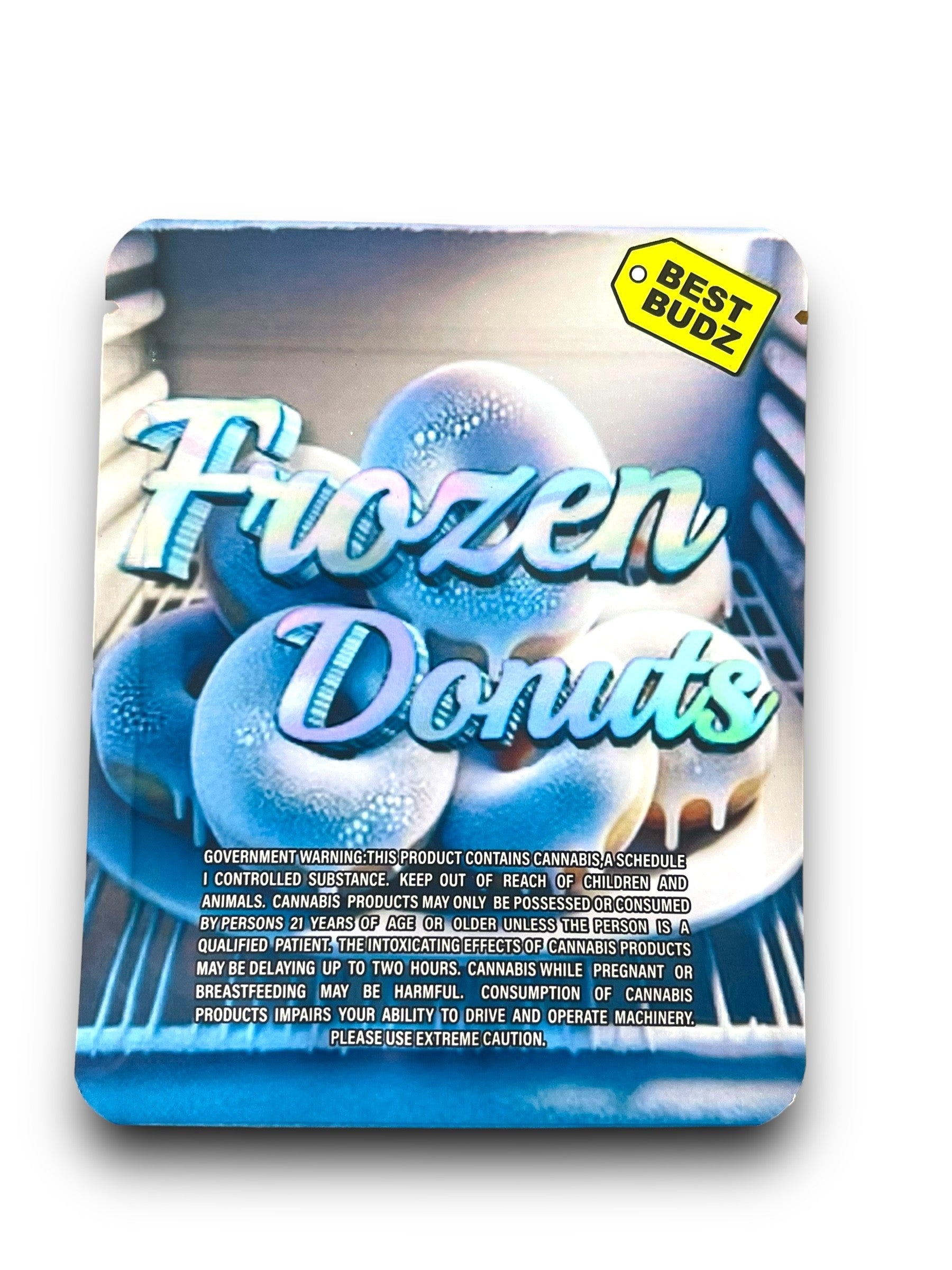 Best Budz Frozen Donuts 3.5G Mylar Bags Holographic Mylar Packaging