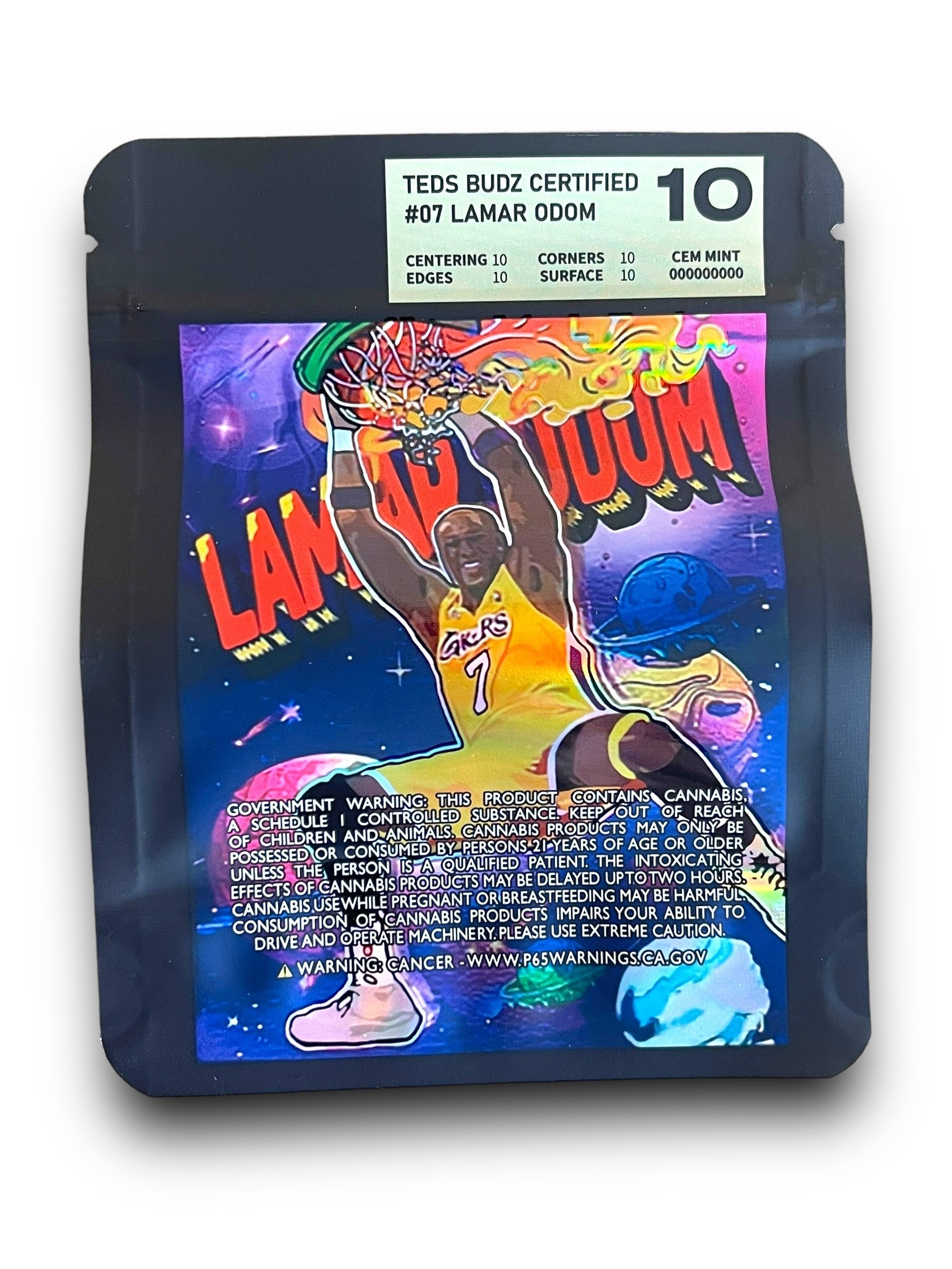 Teds Budz Lamar Odom 3.5G Mylar Bags Holographic Mylar Packaging