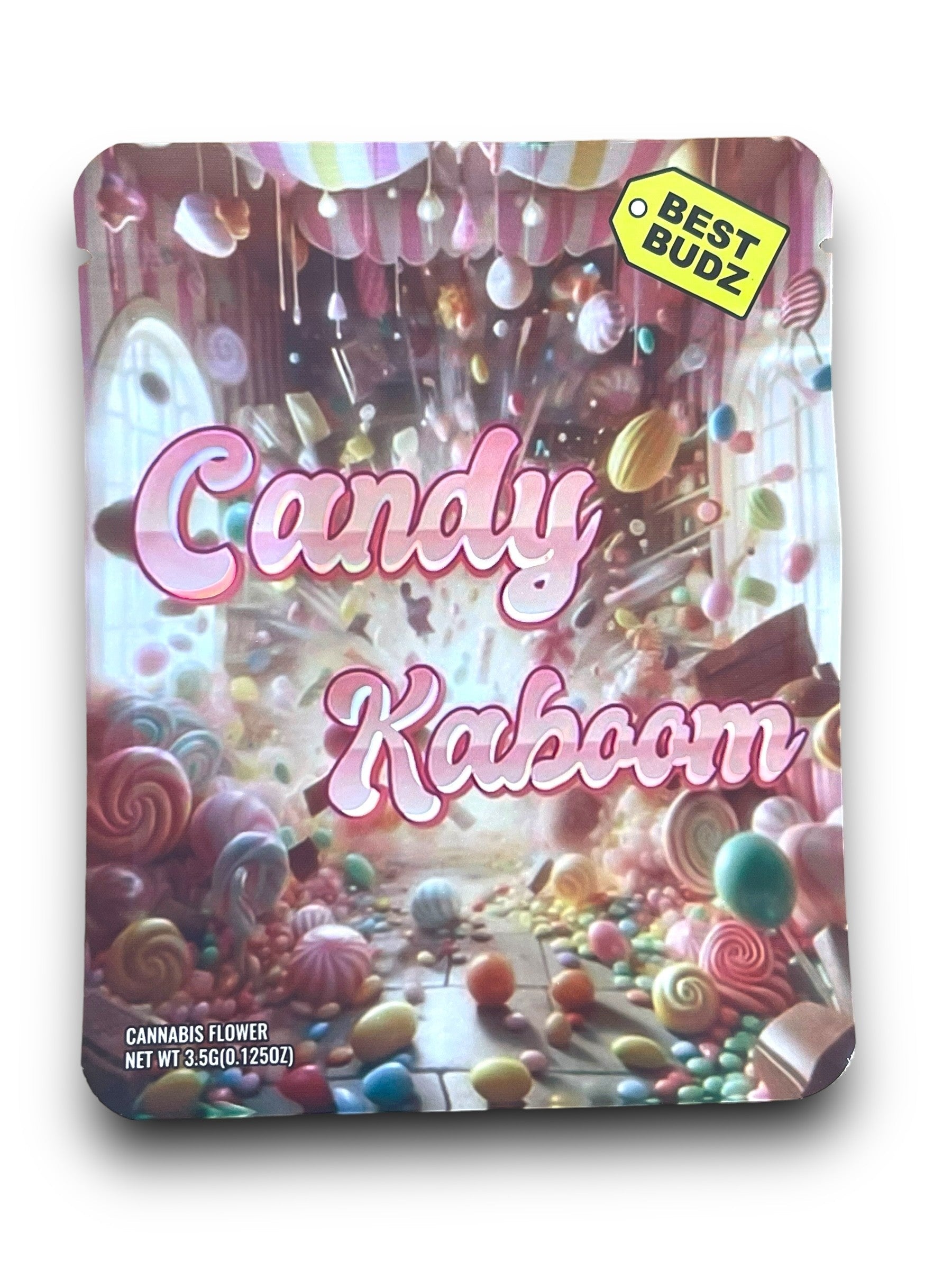 Best Budz Candy Kaboom 3.5G Mylar Bags Holographic Mylar Packaging