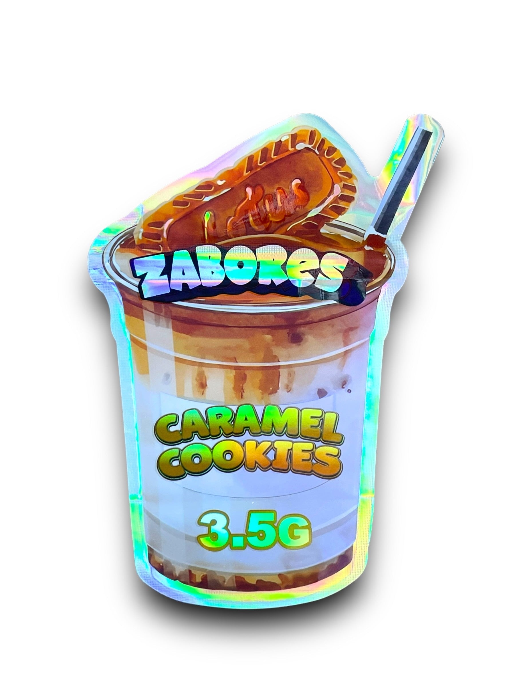 Zabores Caramel Cookies 3.5G Mylar Bags Holographic