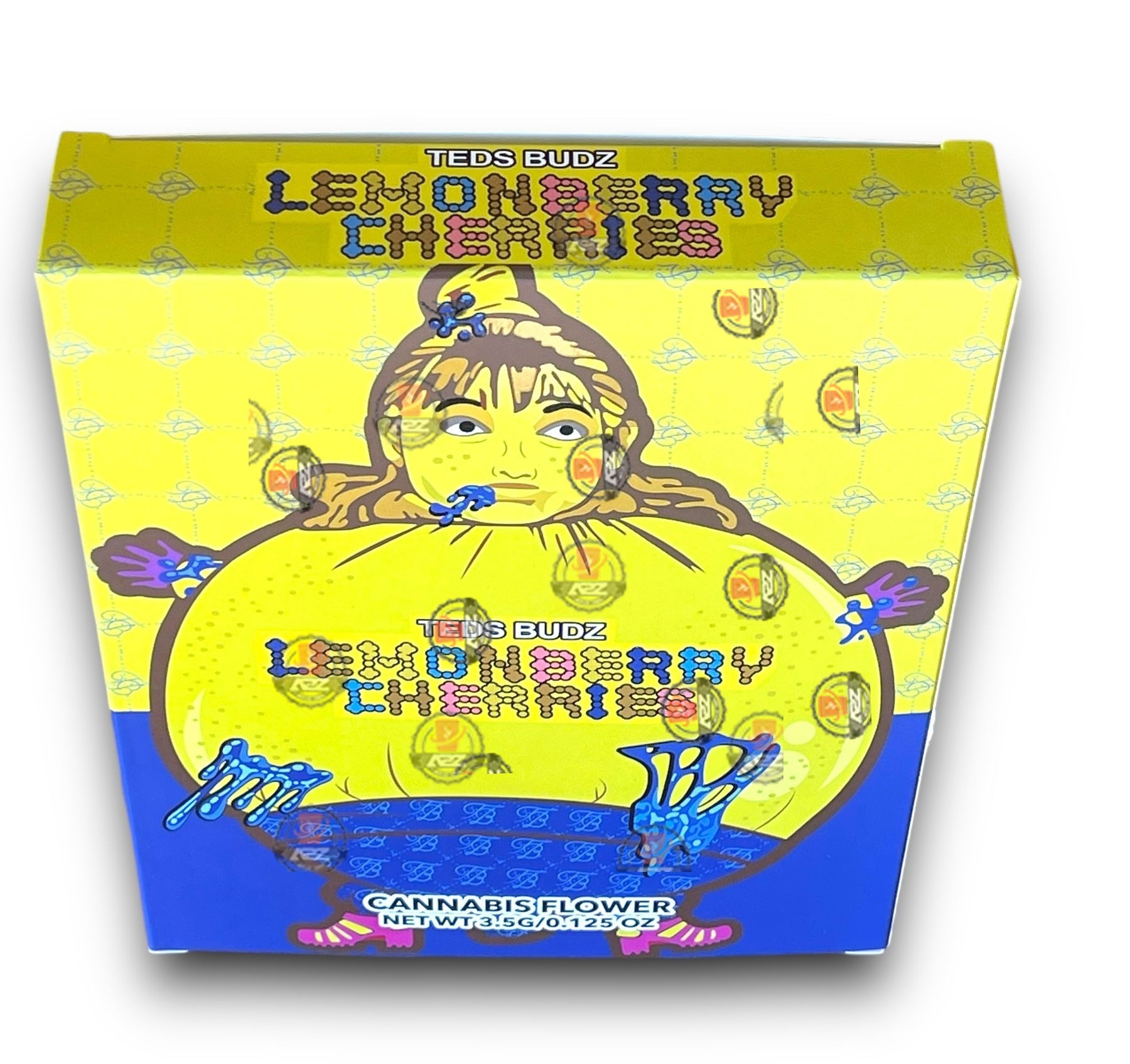 Teds Budz Lemon Zitz Mylar Bags with Boxes 3.5g Box Packaging Holographic