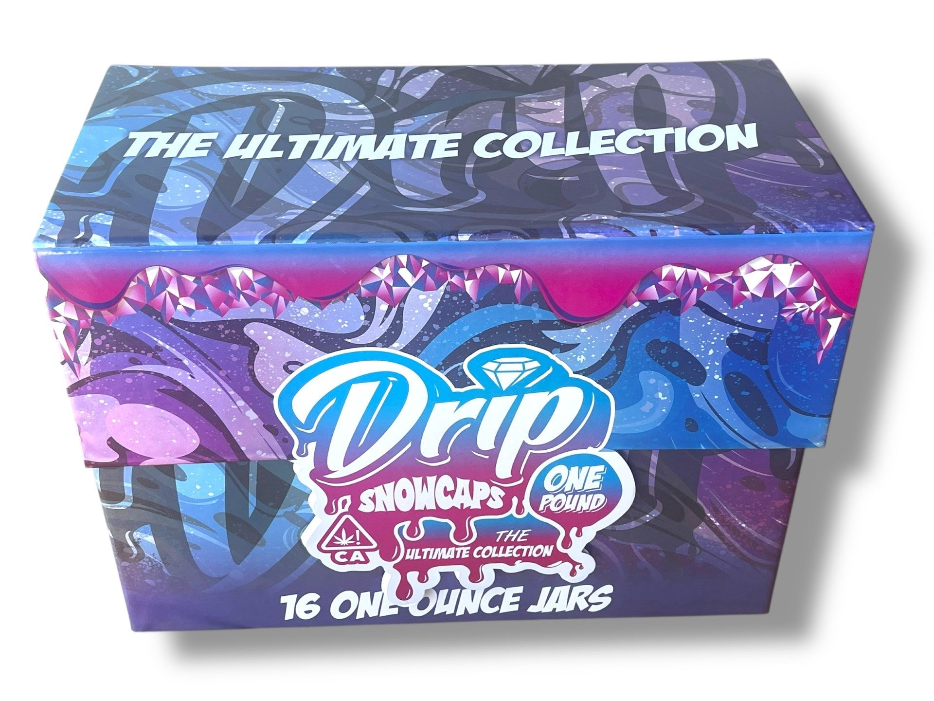 Drip Snowcaps  16-1oz Plastic Jars - Varity Pack 16 Flavors in box 1 pound with outer box Empty Jars
