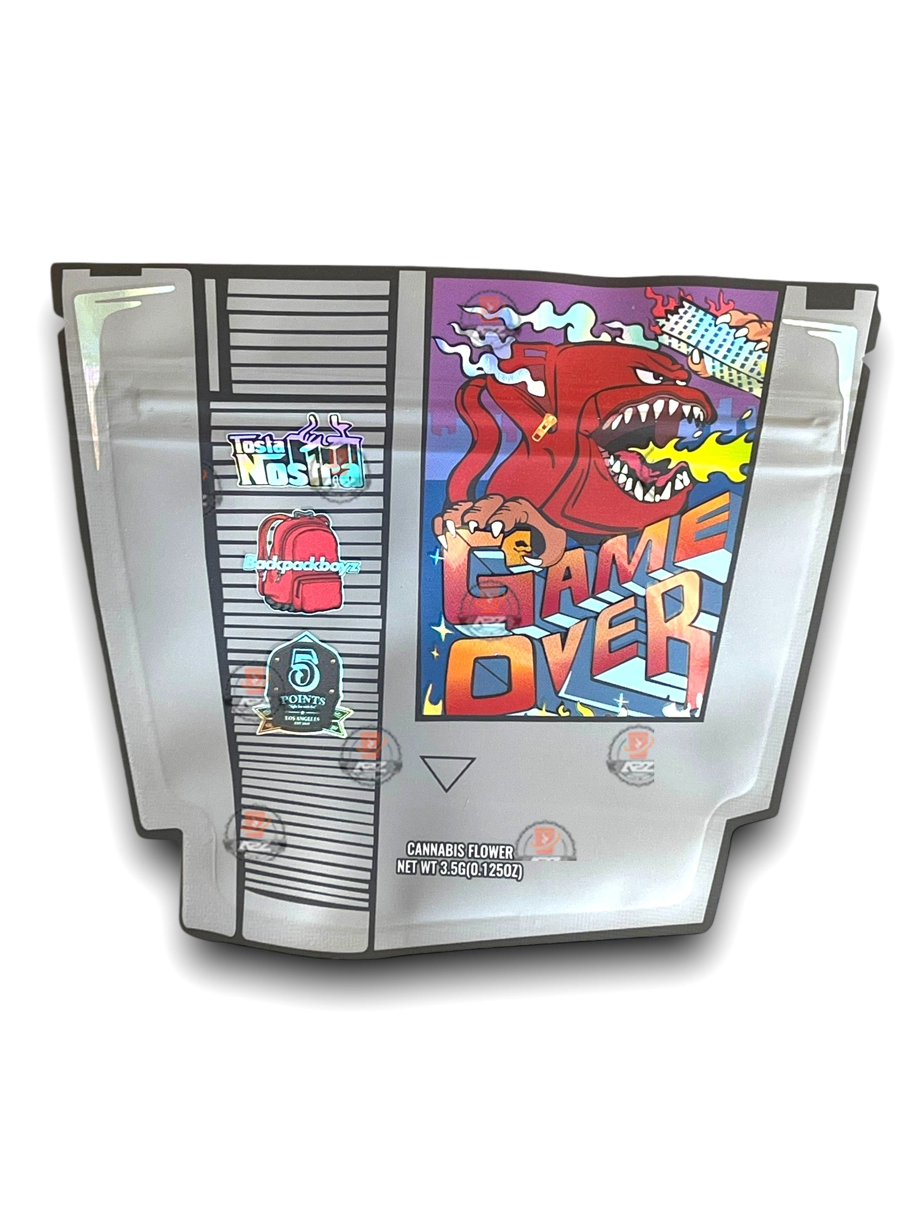 Game Over Tosta Nostra Mylar Bags 3.5g Holographic