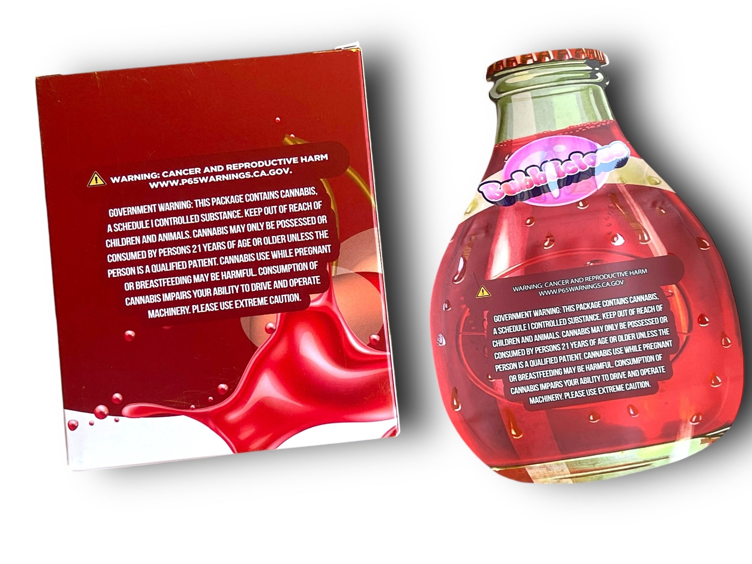 Bubbllcious Cherry Pop Mylar Bags with Boxes 3.5g Box Packaging Holographic