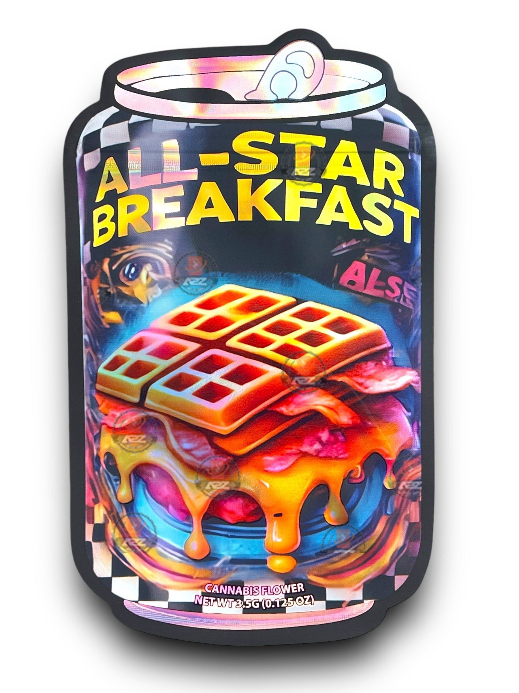 All Star Breakfast Mylar Bags 3.5g Holographic