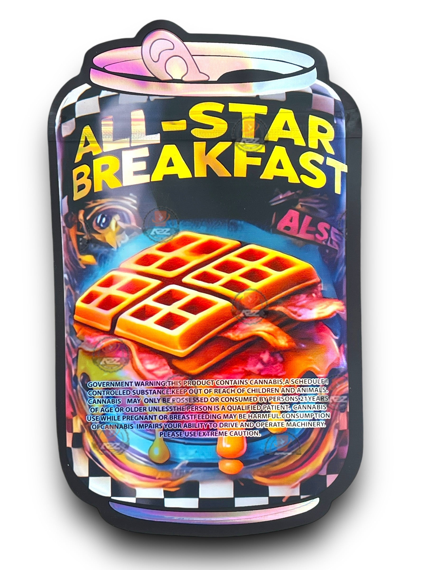 All Star Breakfast Mylar Bags 3.5g Holographic