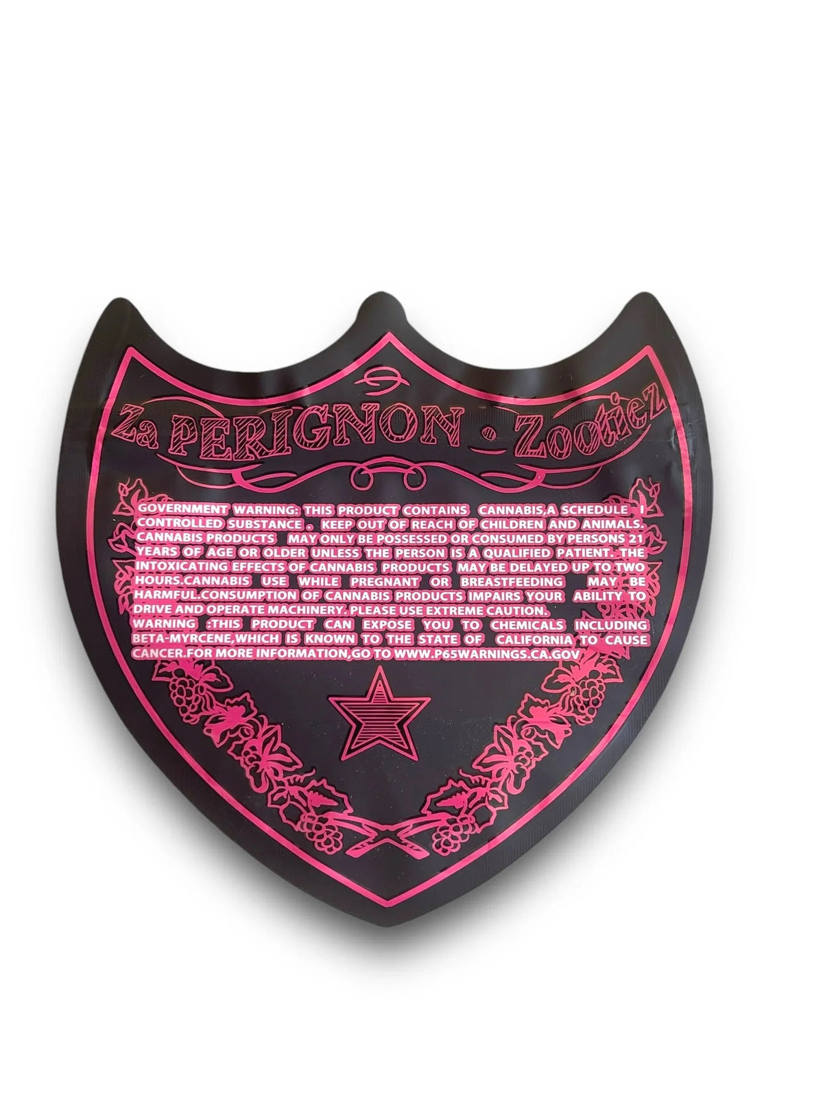Zootiez Mylar Bags 3.5g Holographic Za Perignon - Black Unicorn Hub