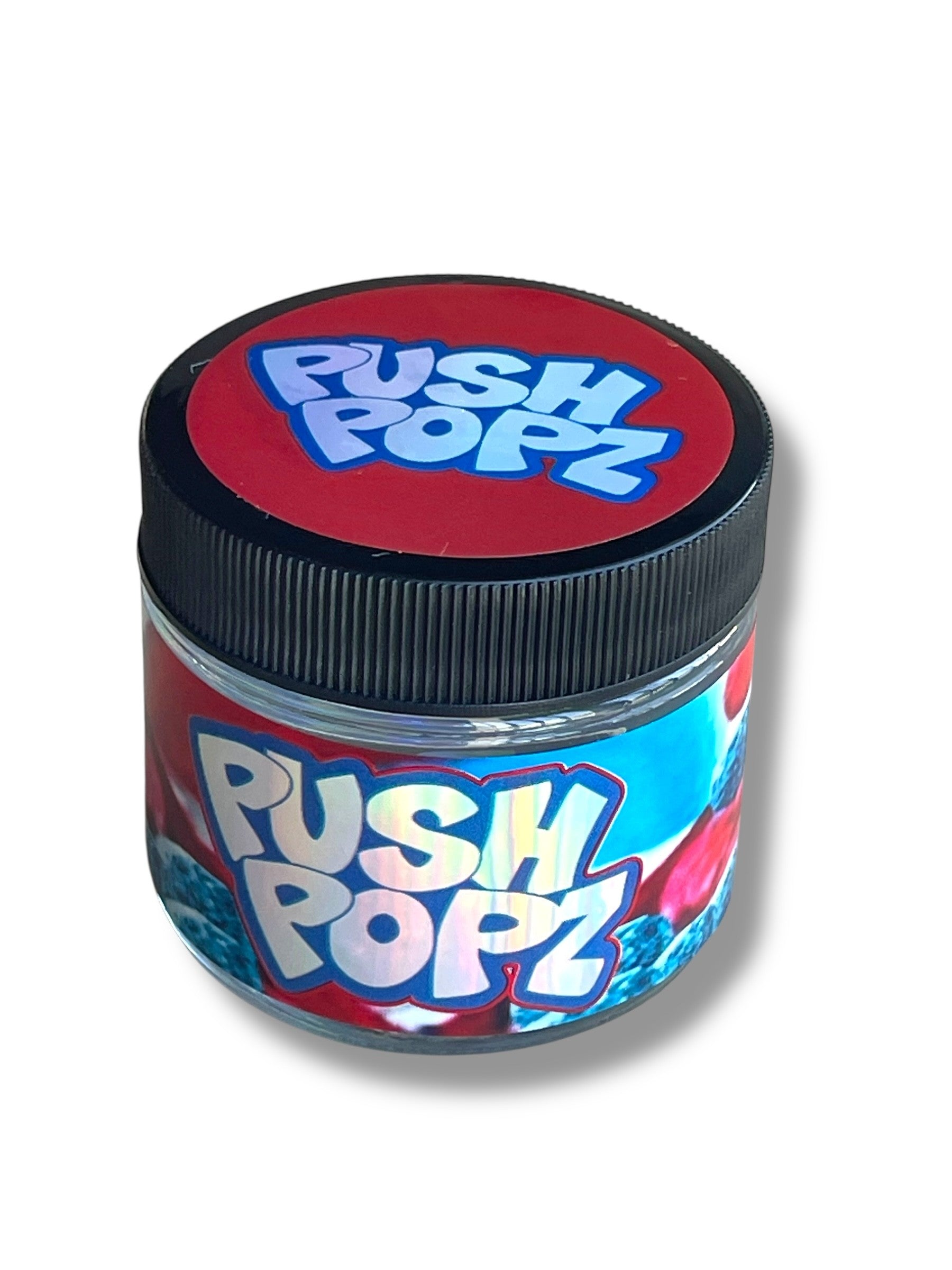 Push Pop ICEE Blue Raspberry Cherry Cereal 3.5g Glass Jars with Holographic Stickers Child Resistant jar