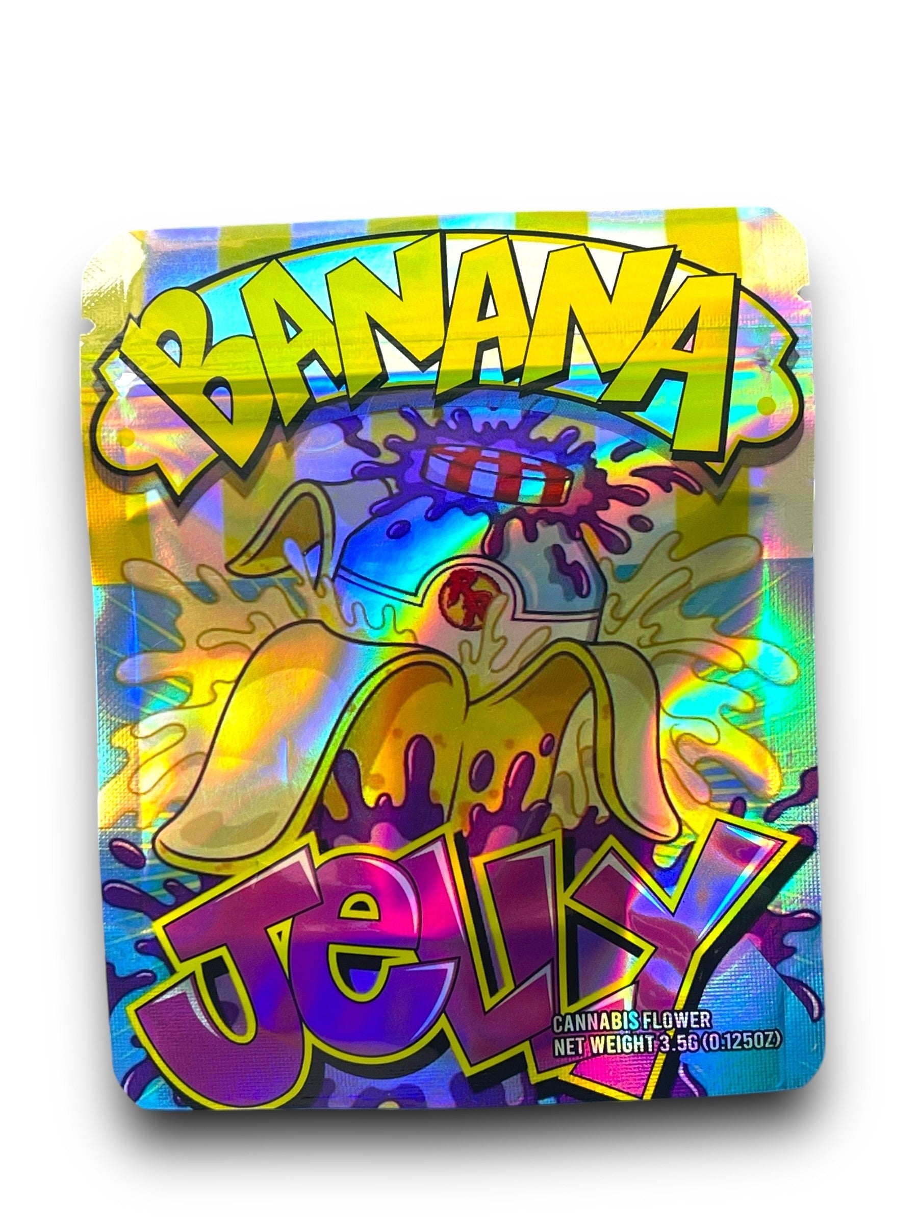 Banana Jelly 3.5G Mylar Bags Holographic Mylar Packaging