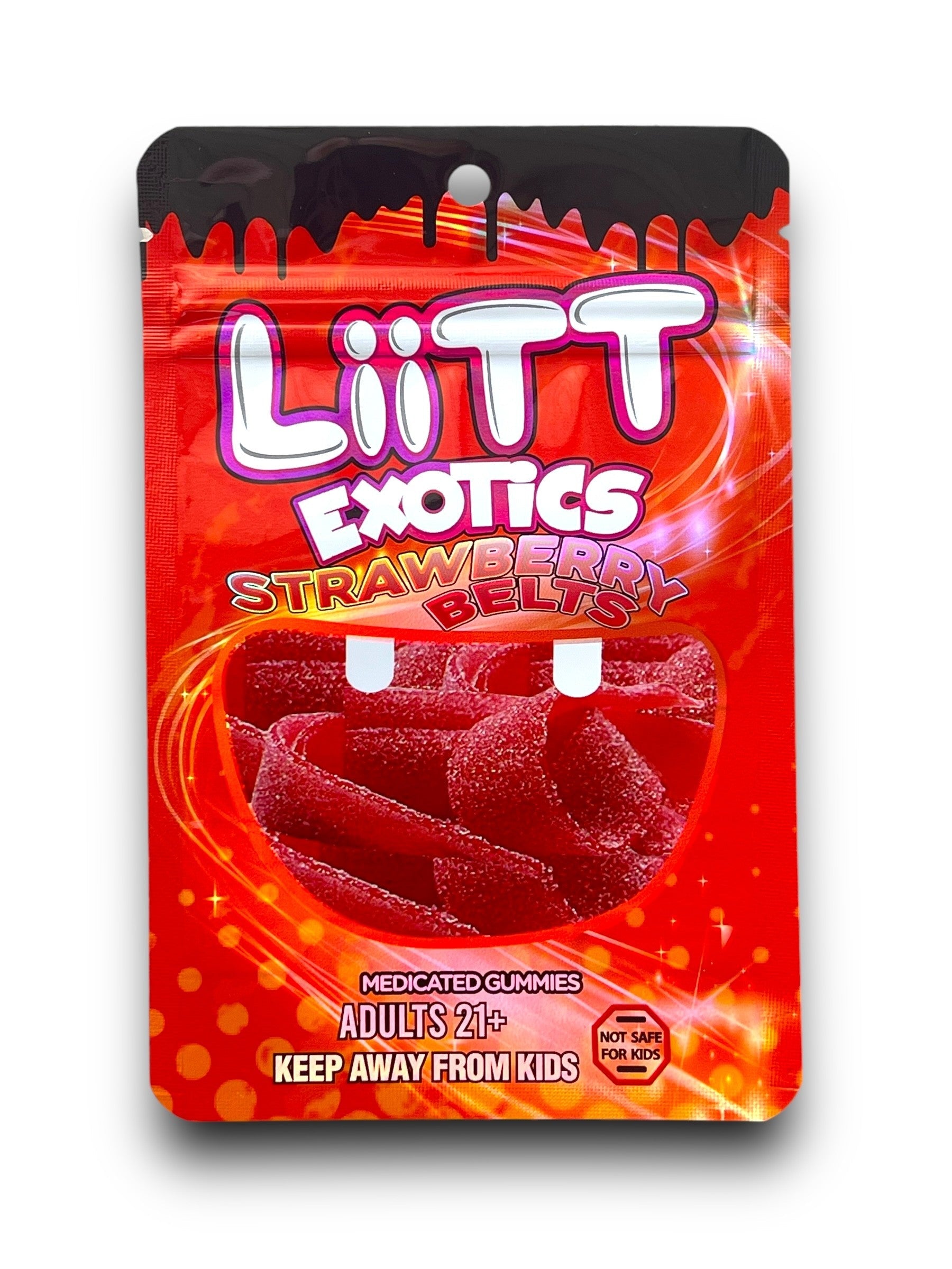 Strawberry Belts Liitt Exotics 3.5g Mylar Bag 1000MG (Packaging Only)