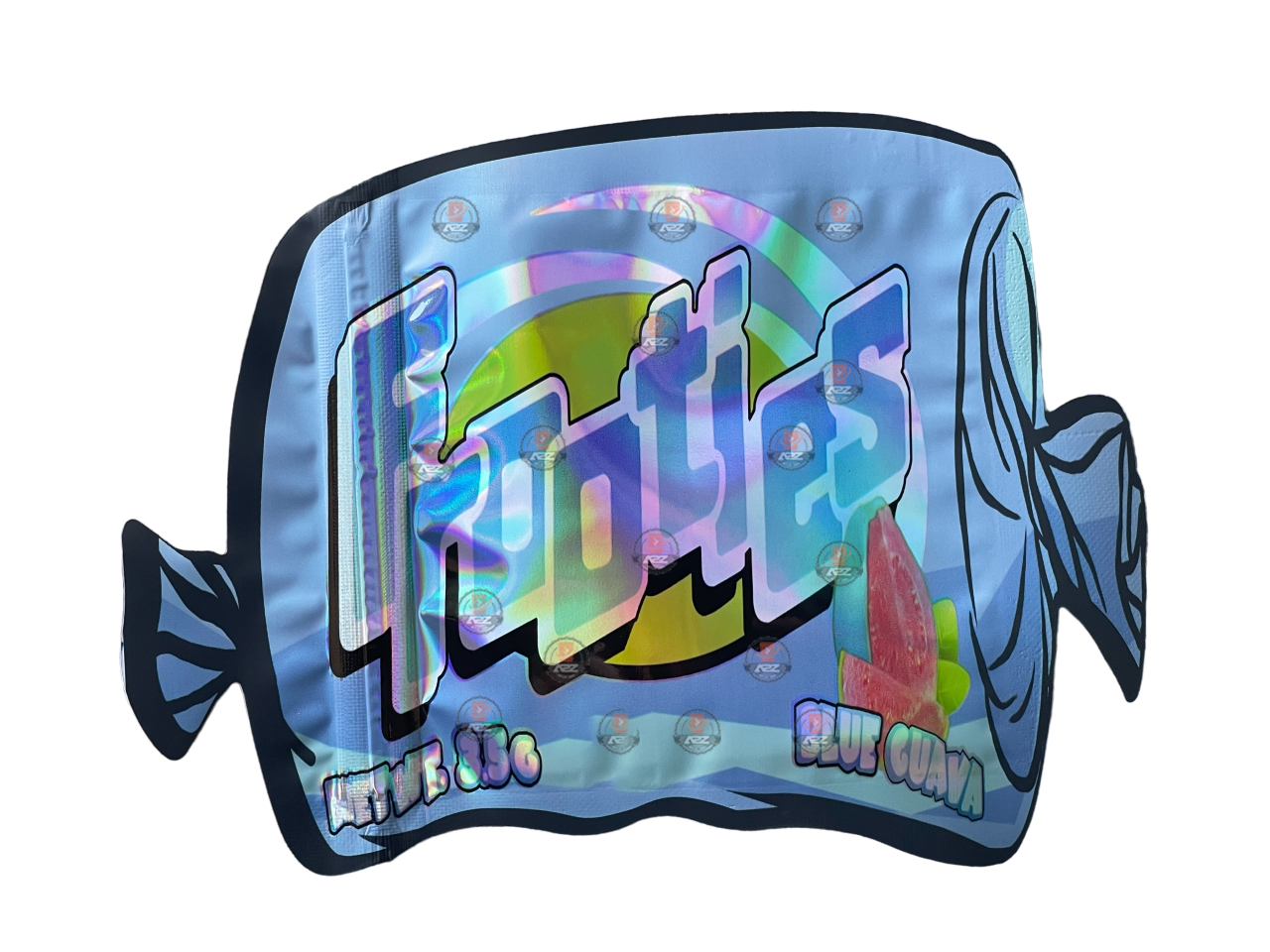 Frooties Blue Guava 3.5g Mylar Bag Cut Out-Holographic