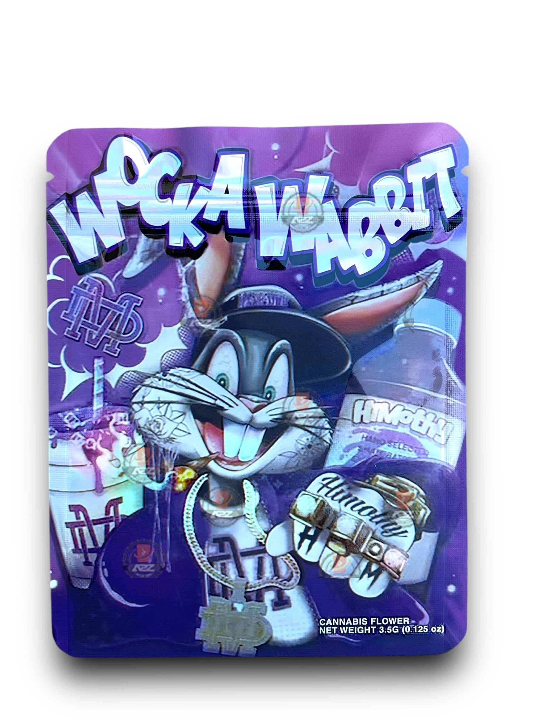 Wocka Wabbit Mylar Bags 3.5g Holographic