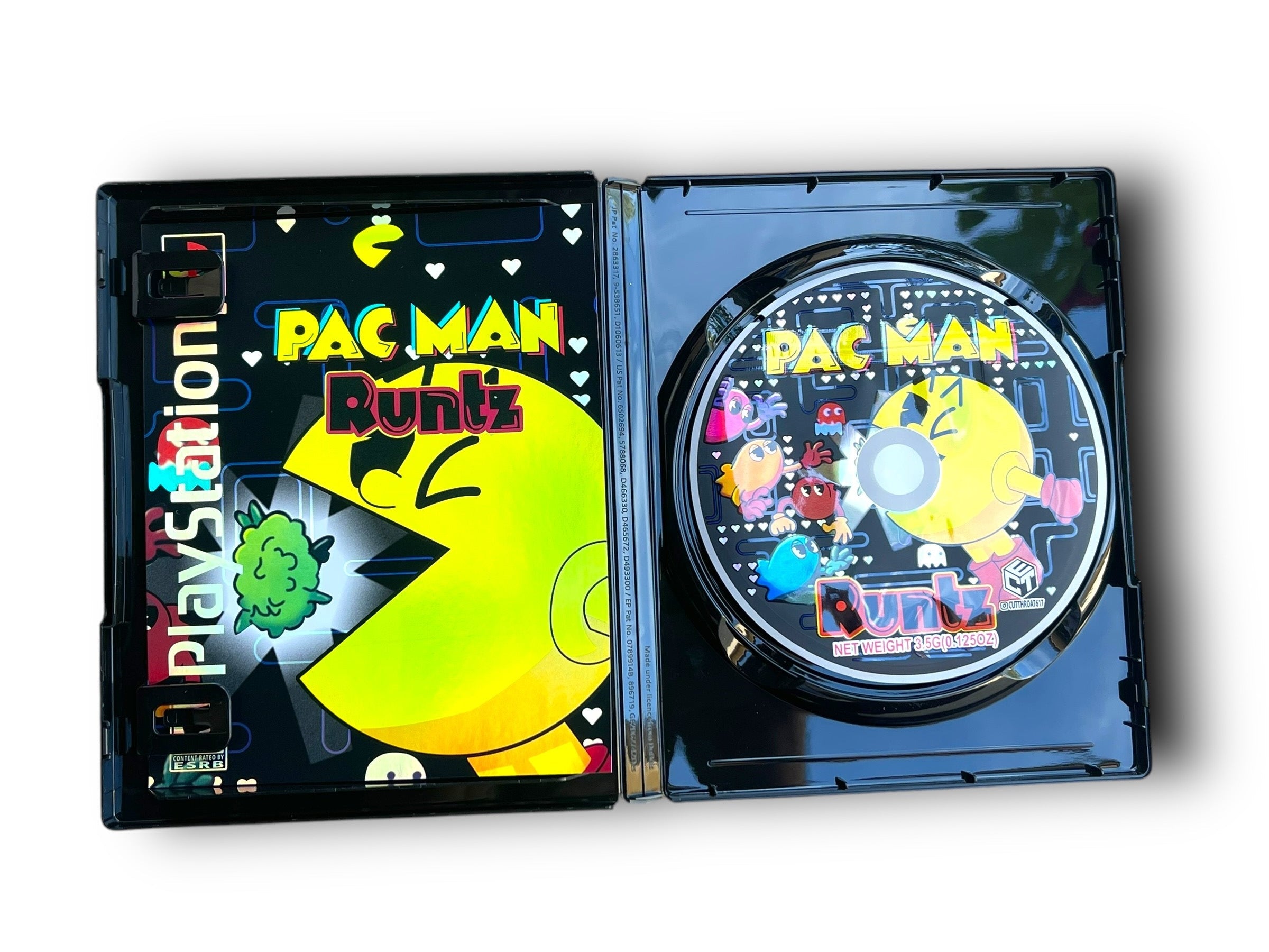 Pack Man Runtz CD cases 3.5g mylar bags