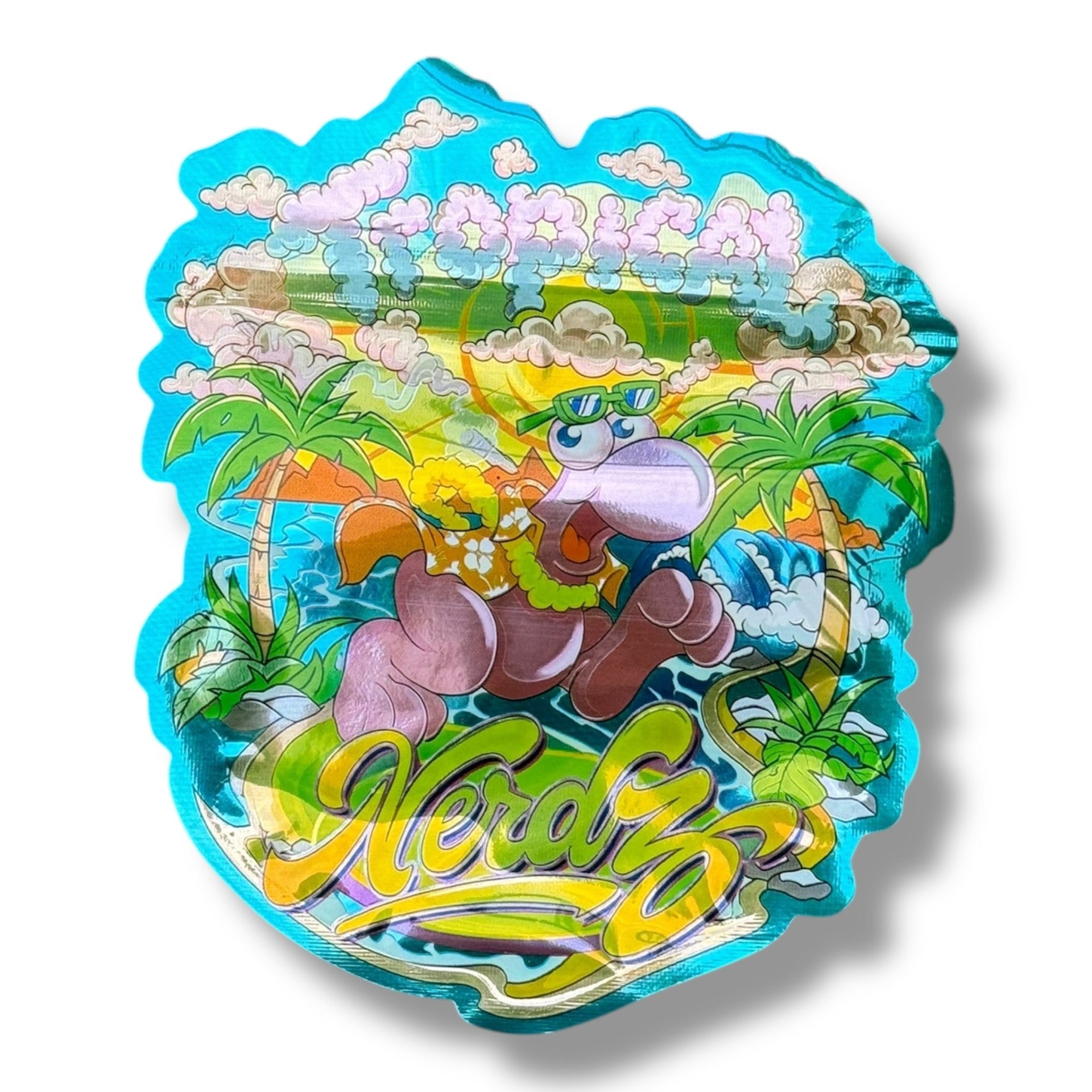 Tropical Nerdz 3.5g Mylar Bags & Boxes with Window