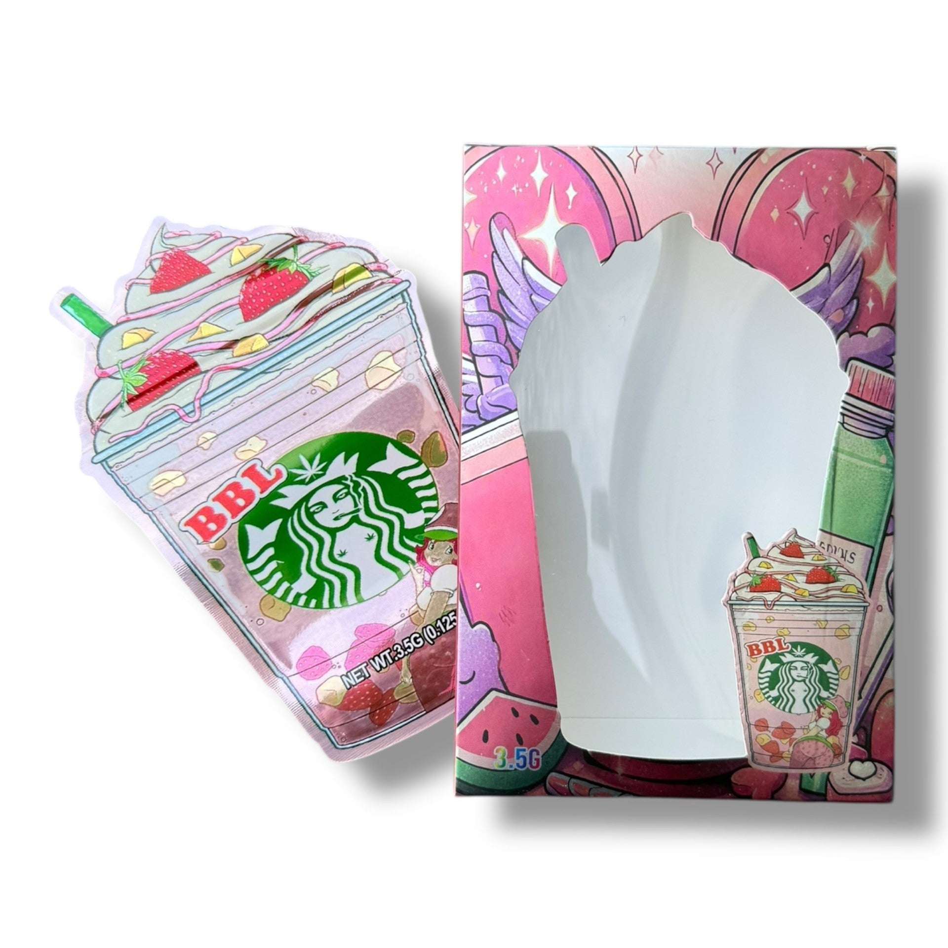 BBL 3.5g Mylar Bags & Boxes with Window