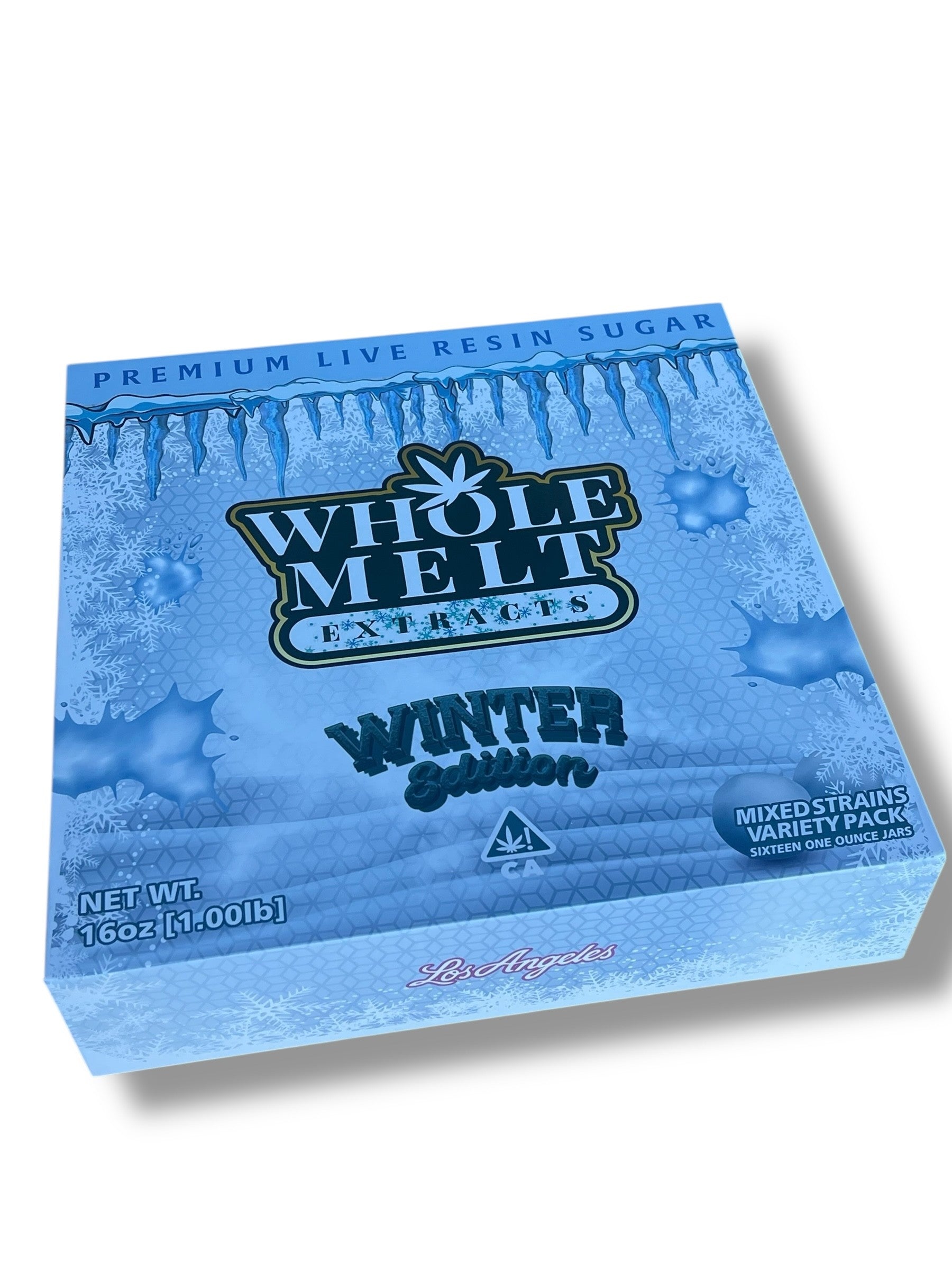 Whole Melt Winter Edition 1oz Glass Jars - Varity Pack 16 Strains in box Empty Jars
