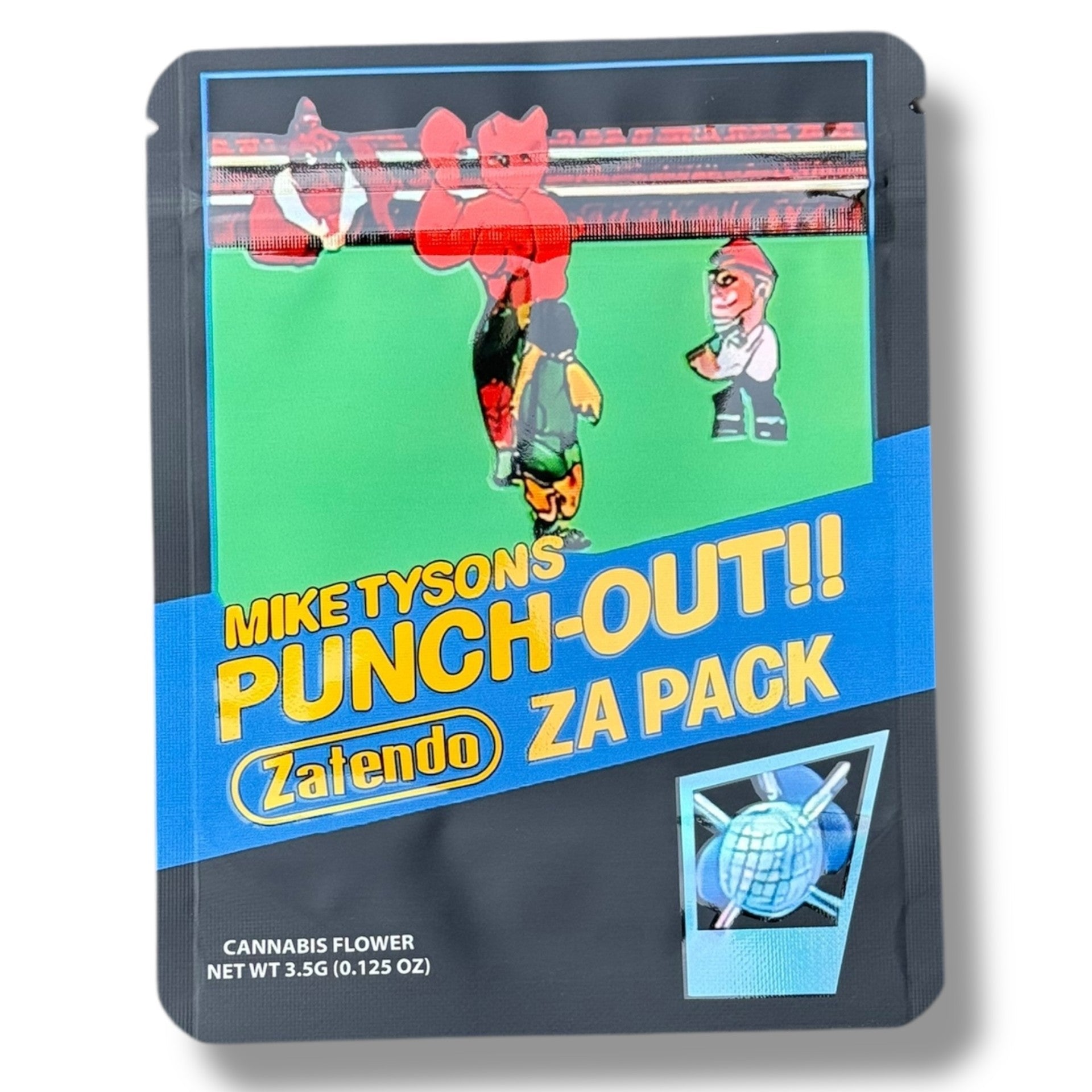 Mike Tyson Punch Out ZA PACK 3.5g Mylar Bag- Packaging Only