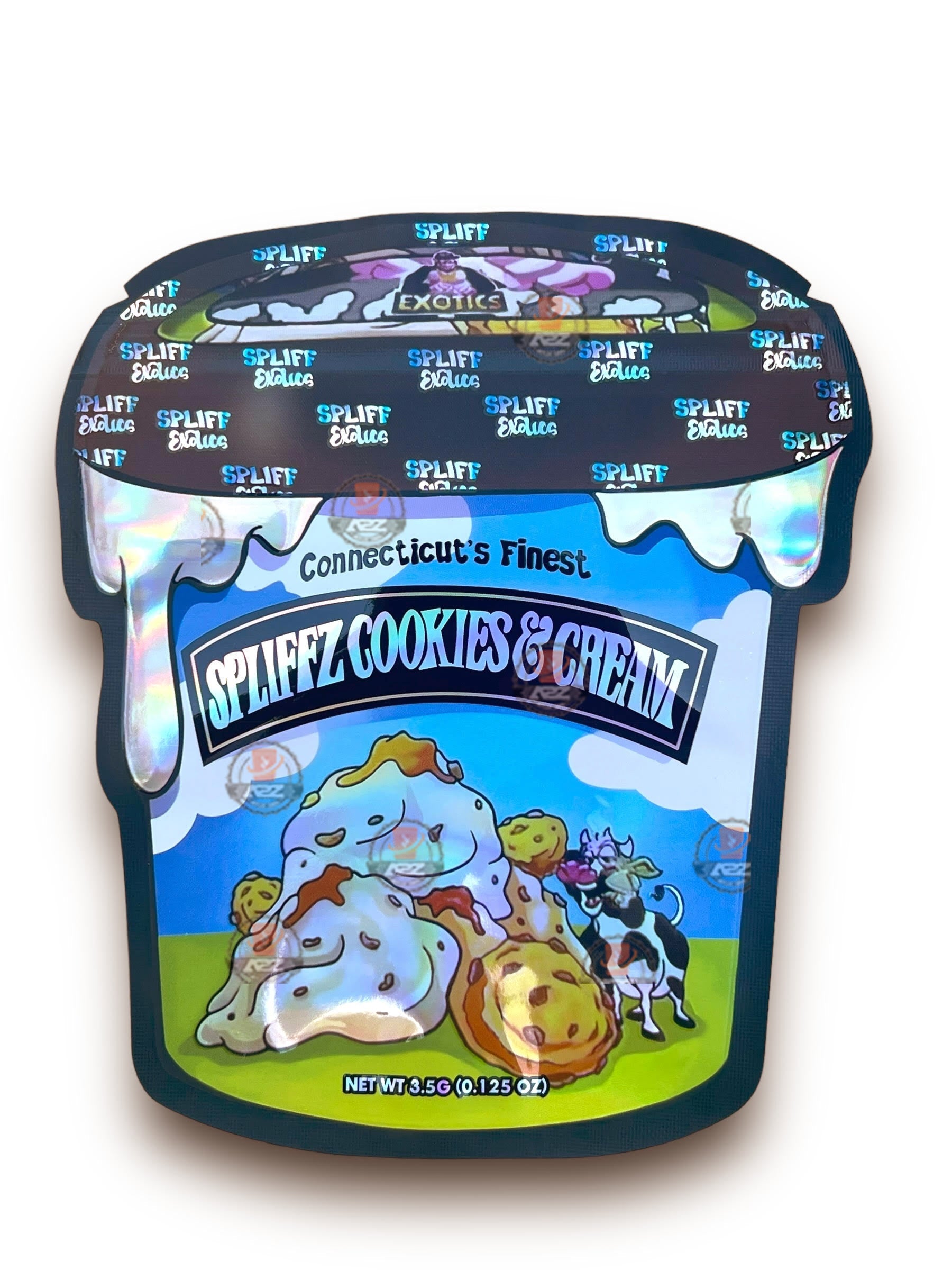 Spliffz Cookies & Cream 3.5G Mylar Bags Spliff Exotics