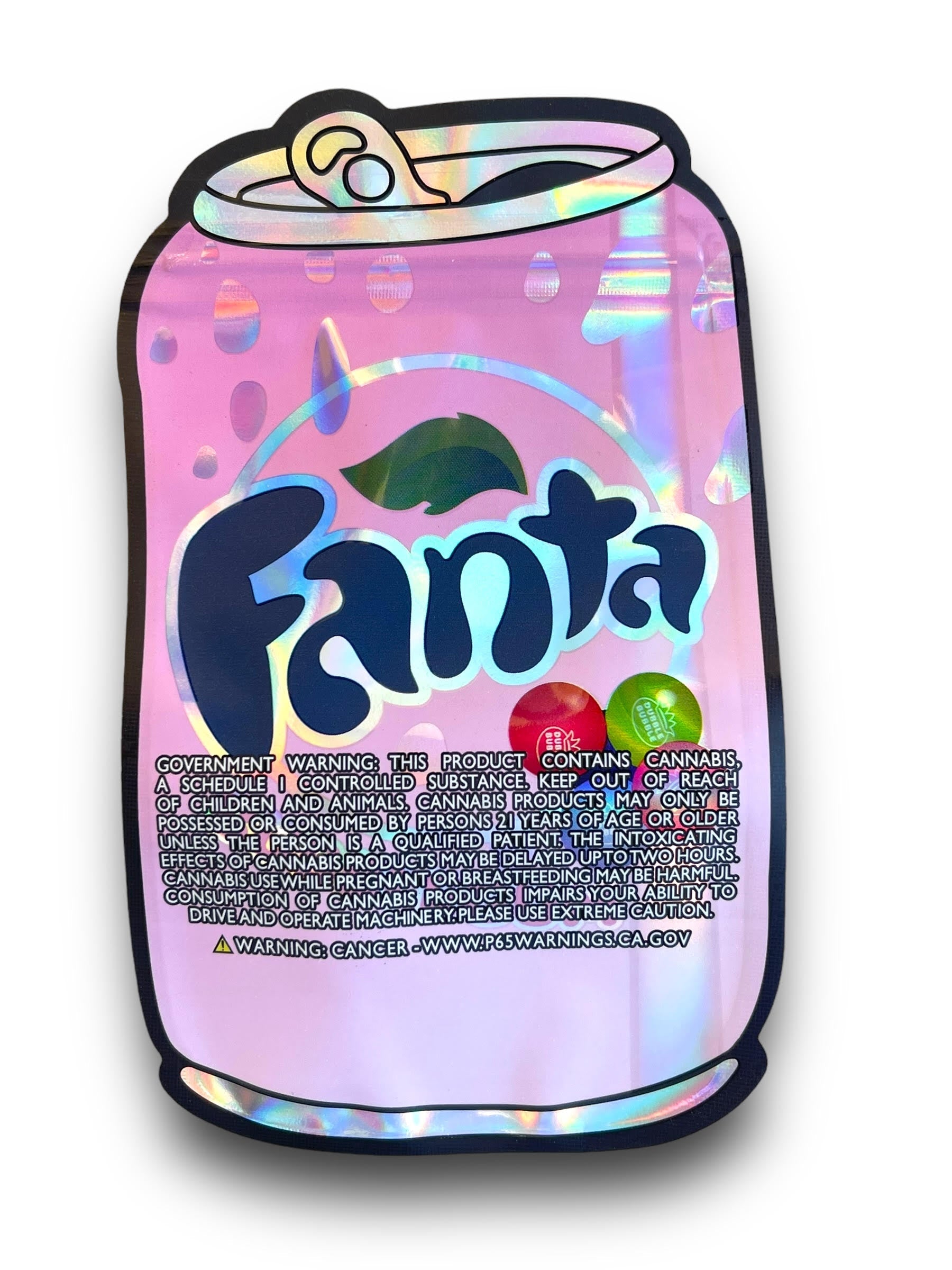 Fanta Bubblegum 3.5G Mylar Bags Holographic