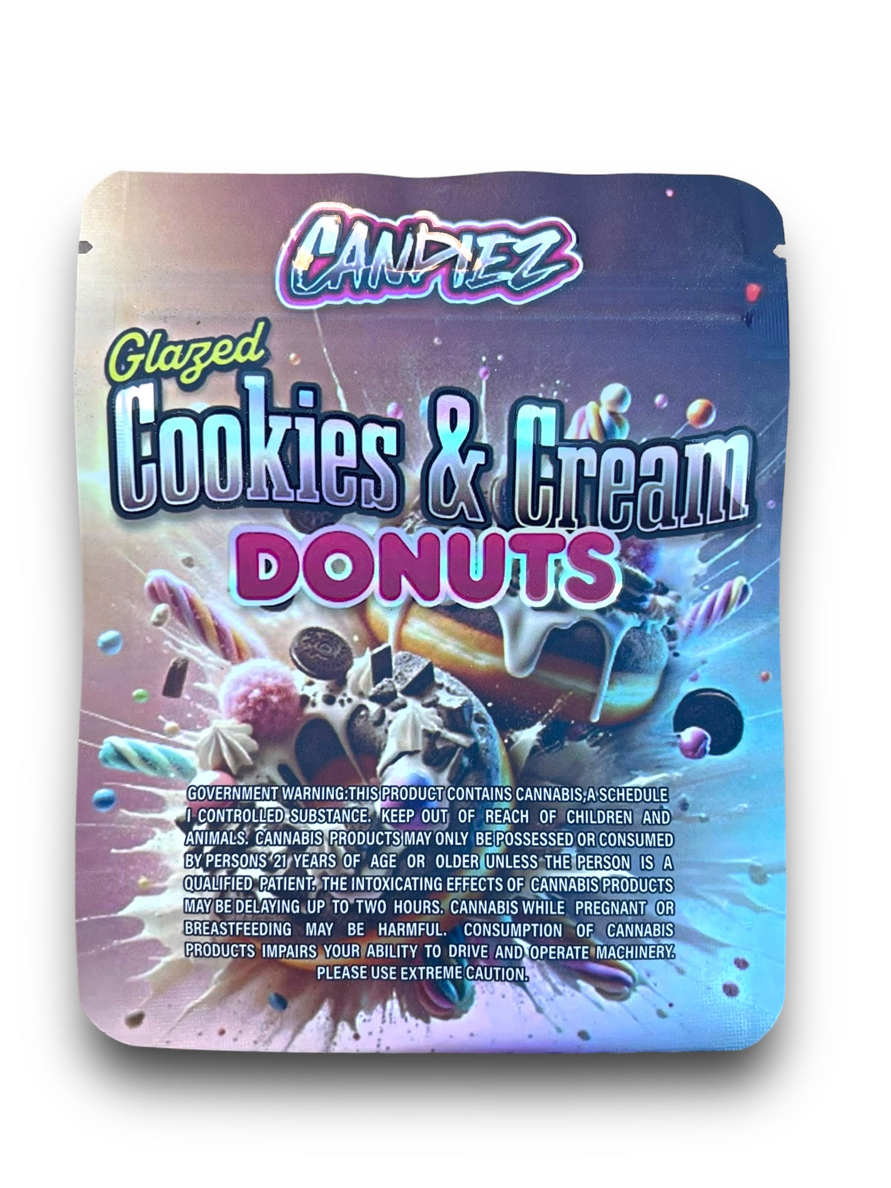 Candiez Glazed Cookies & Cream Donuts 3.5G Mylar Bags Holographic