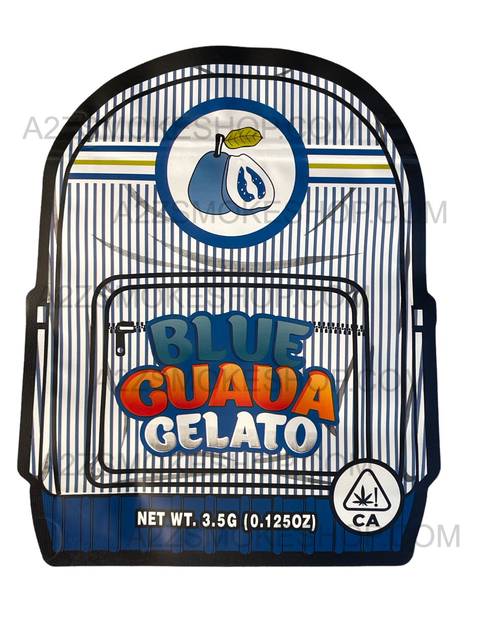 Backpack Boyz Blue Guava Gelato cut out Mylar zip lock bag 3.5G