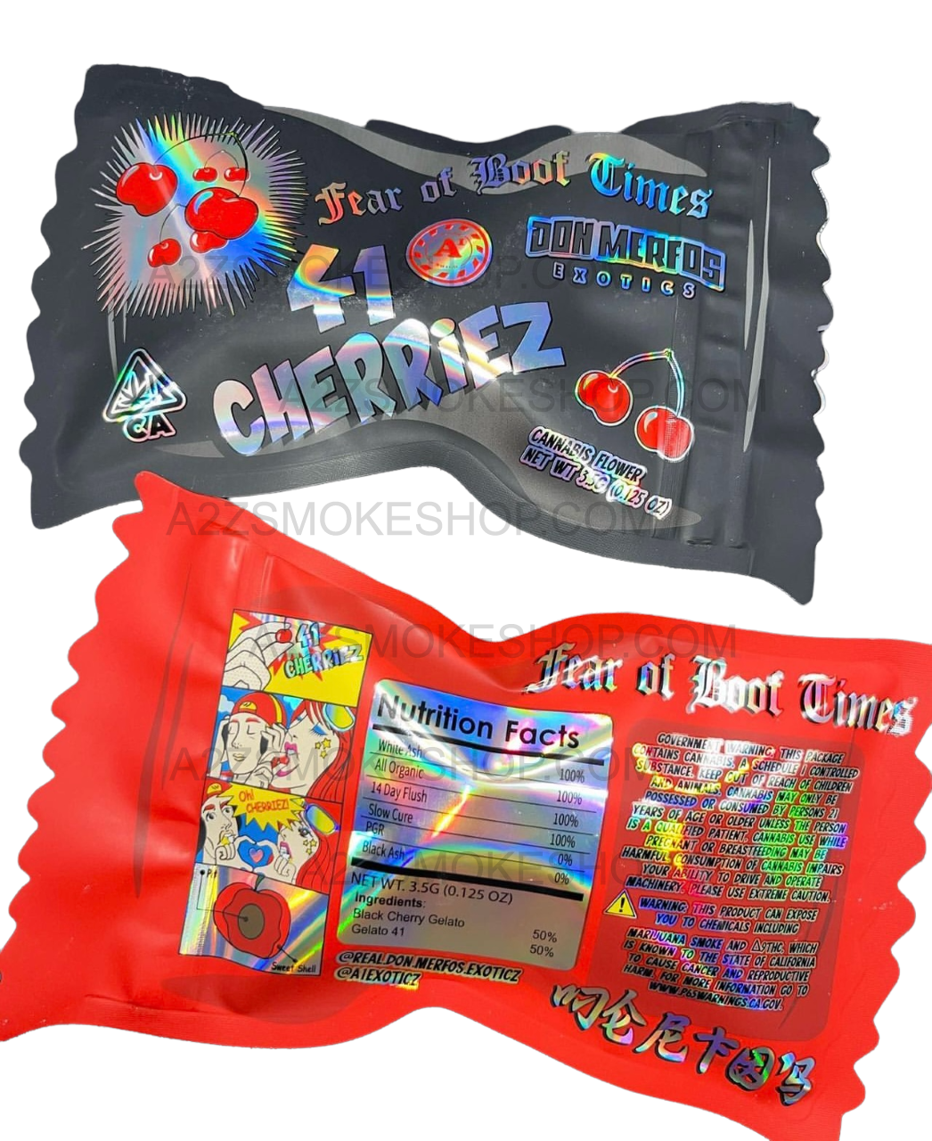 Don Merfos 41 Cherriez bag 3.5g Holographic Mylar bag Cherries Packaging Only -NEW