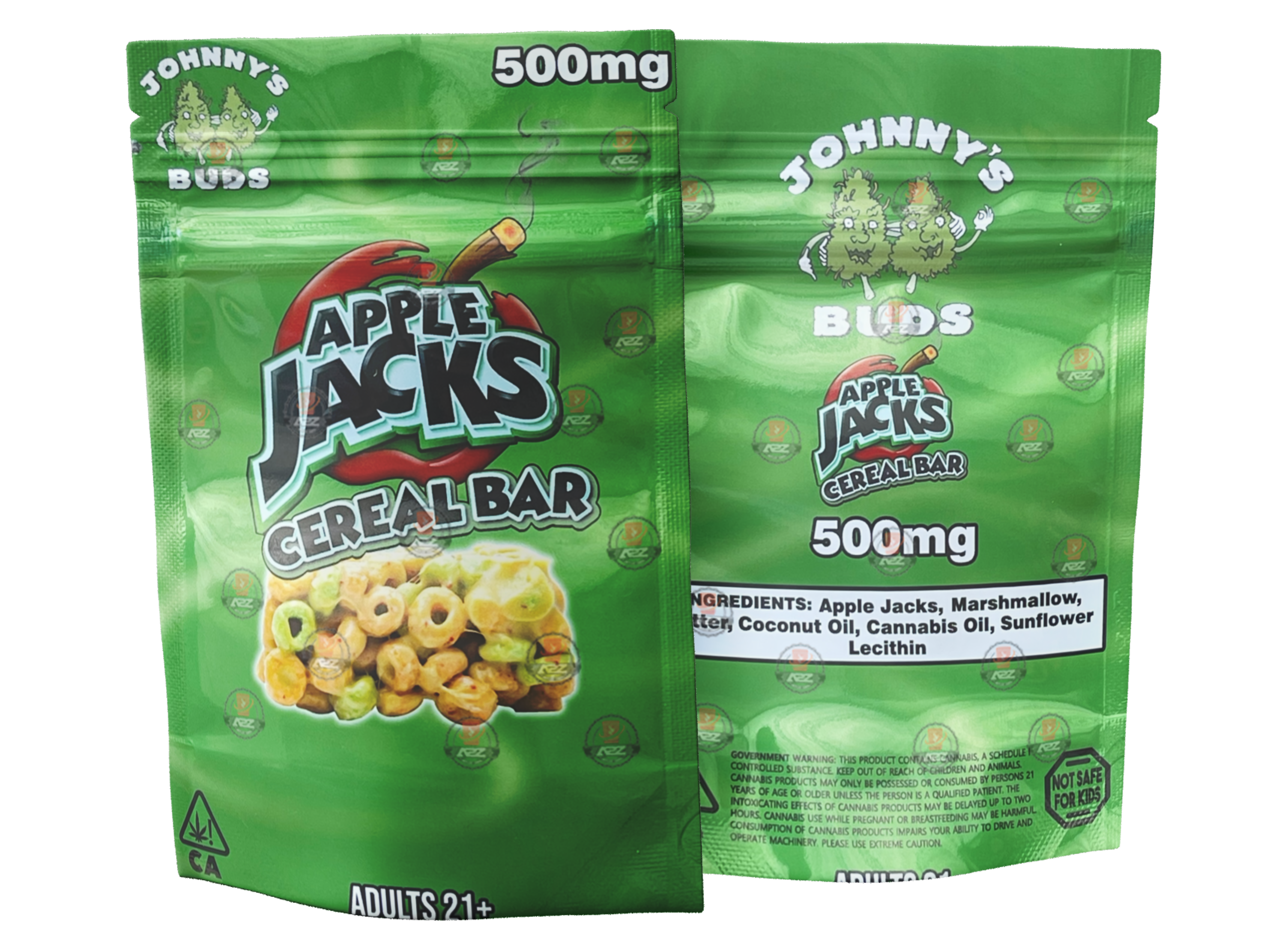 Apple Jacks Cereal Bar 500mg Mylar bags -Empty Packaging Only