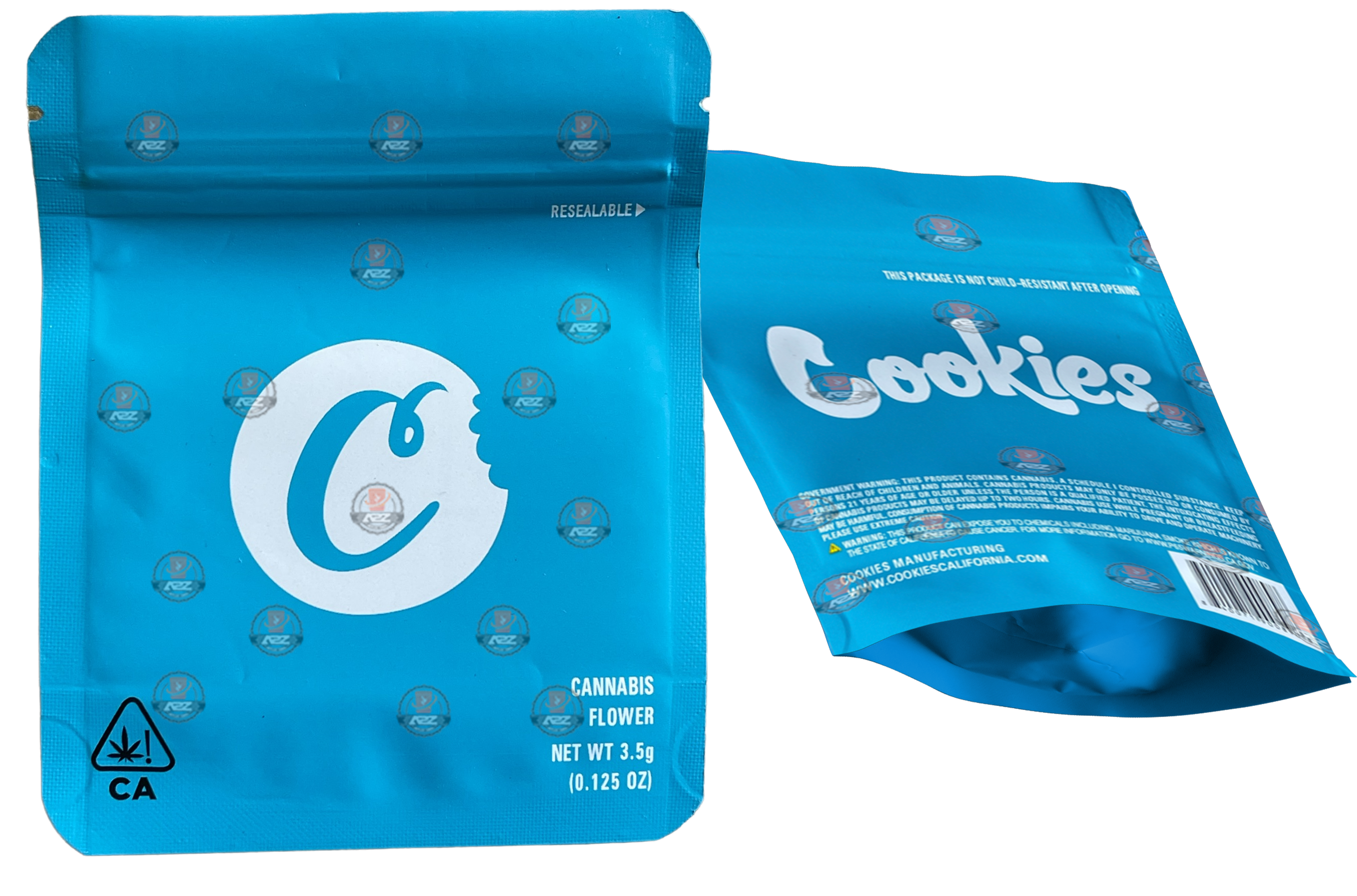 Cookies Mylar Bags 3.5 Grams Smell Proof Resealable Cookies Bags