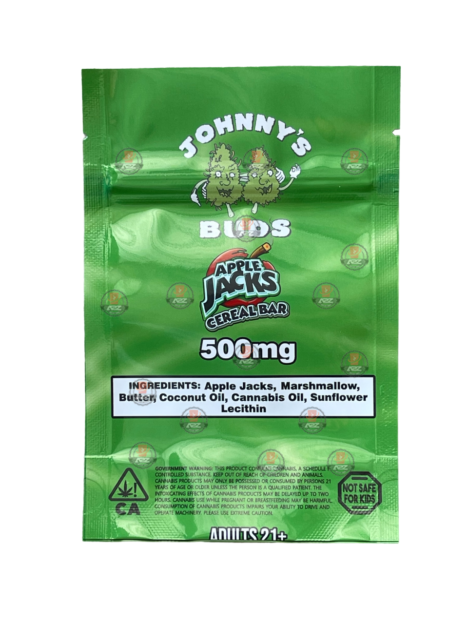 Apple Jacks Cereal Bar 500mg Mylar bags -Empty Packaging Only