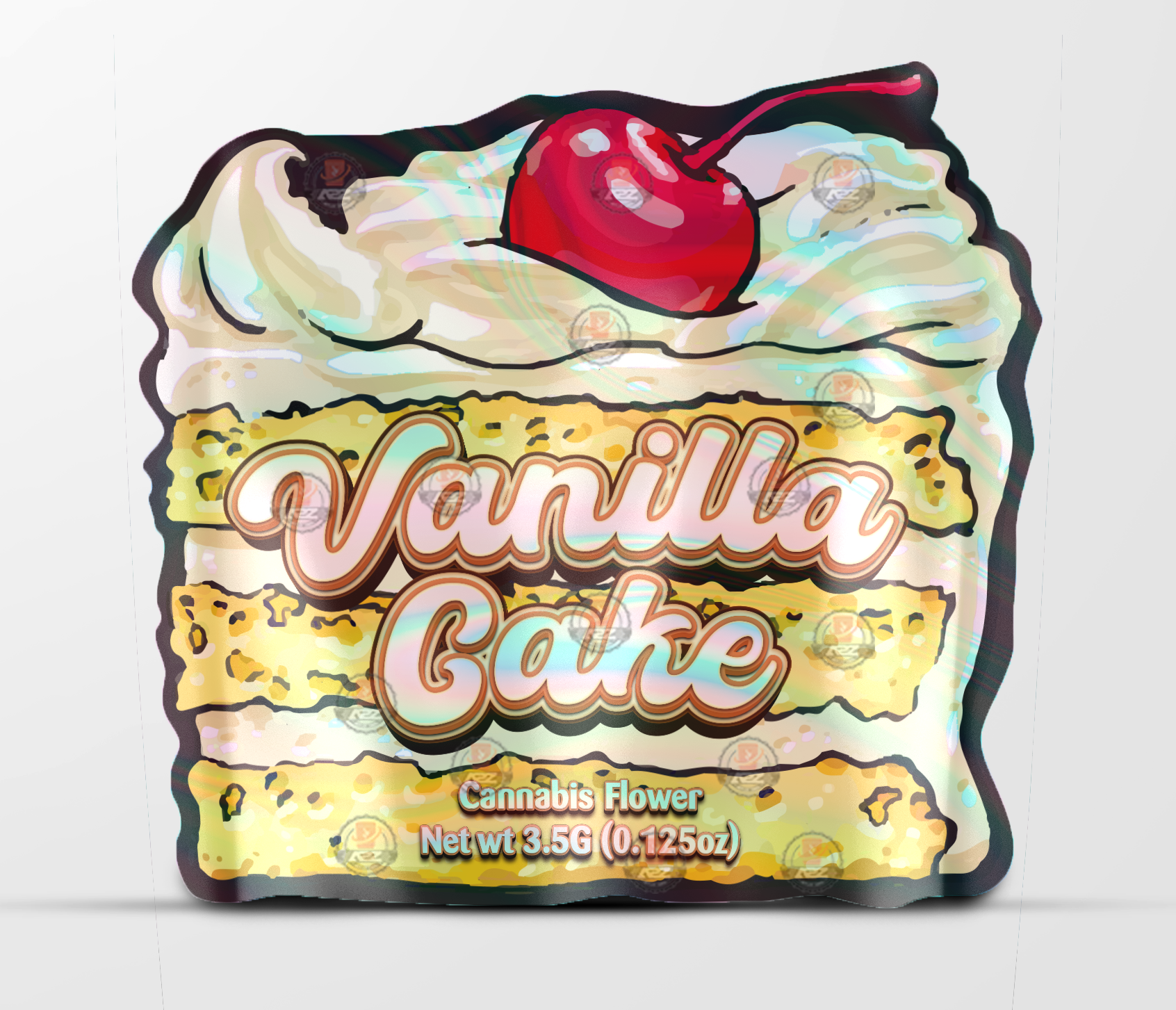Black Unicorn Vanilla Cake cut out Holographic Mylar bag 3.5g